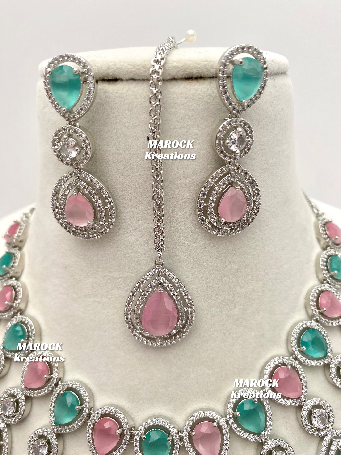 Soha American Diamond Necklace set