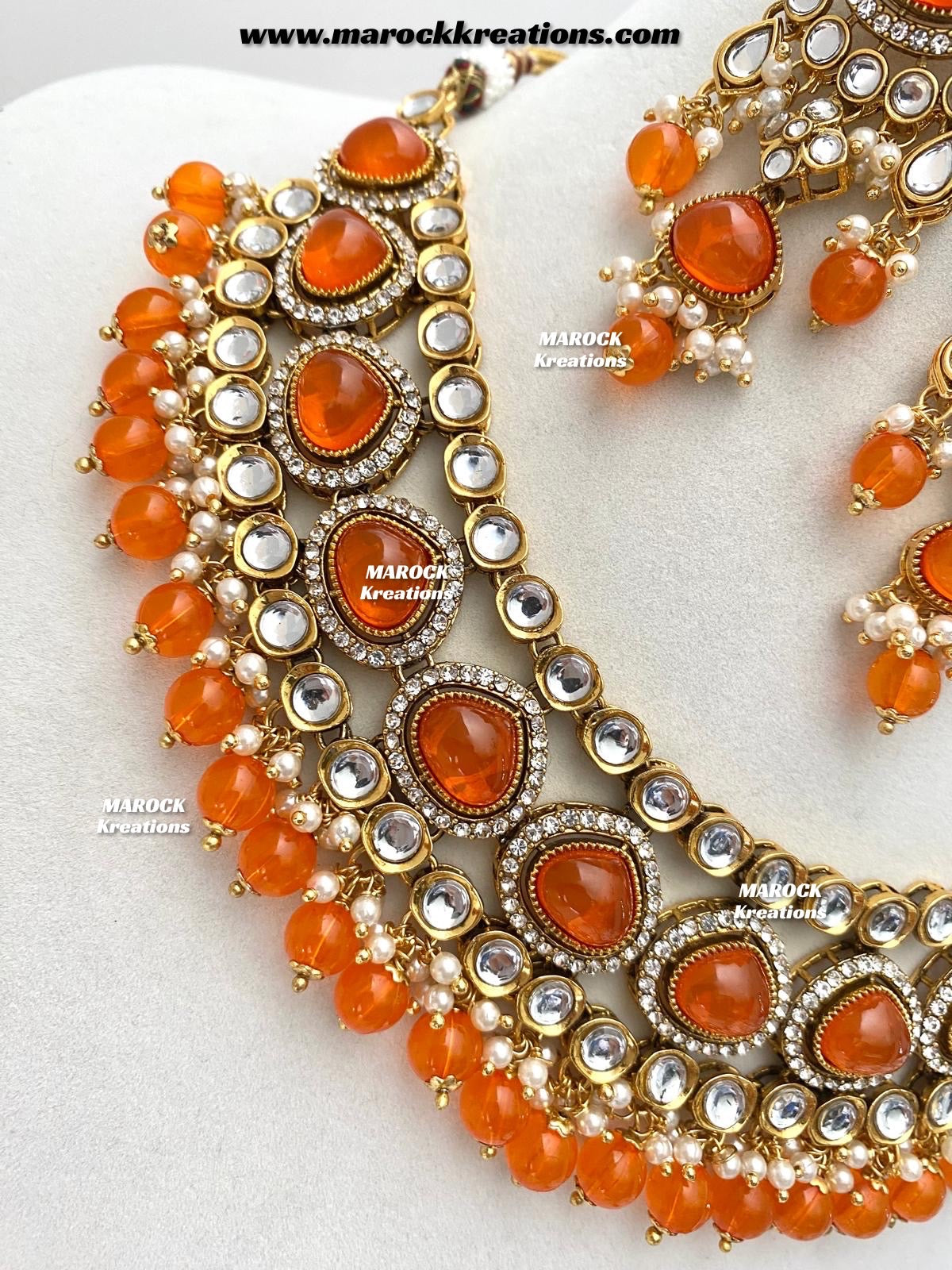 Harsha Premium Quality Kundan and Monalisa stone Statement Necklace set