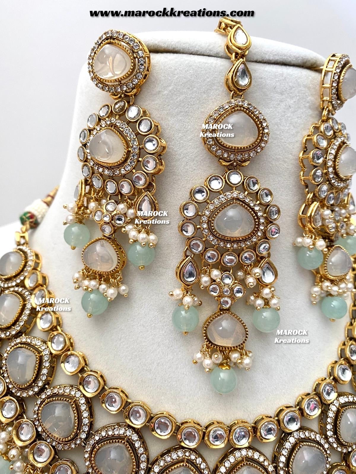 Harsha Premium Quality Kundan and Monalisa stone Statement Necklace set