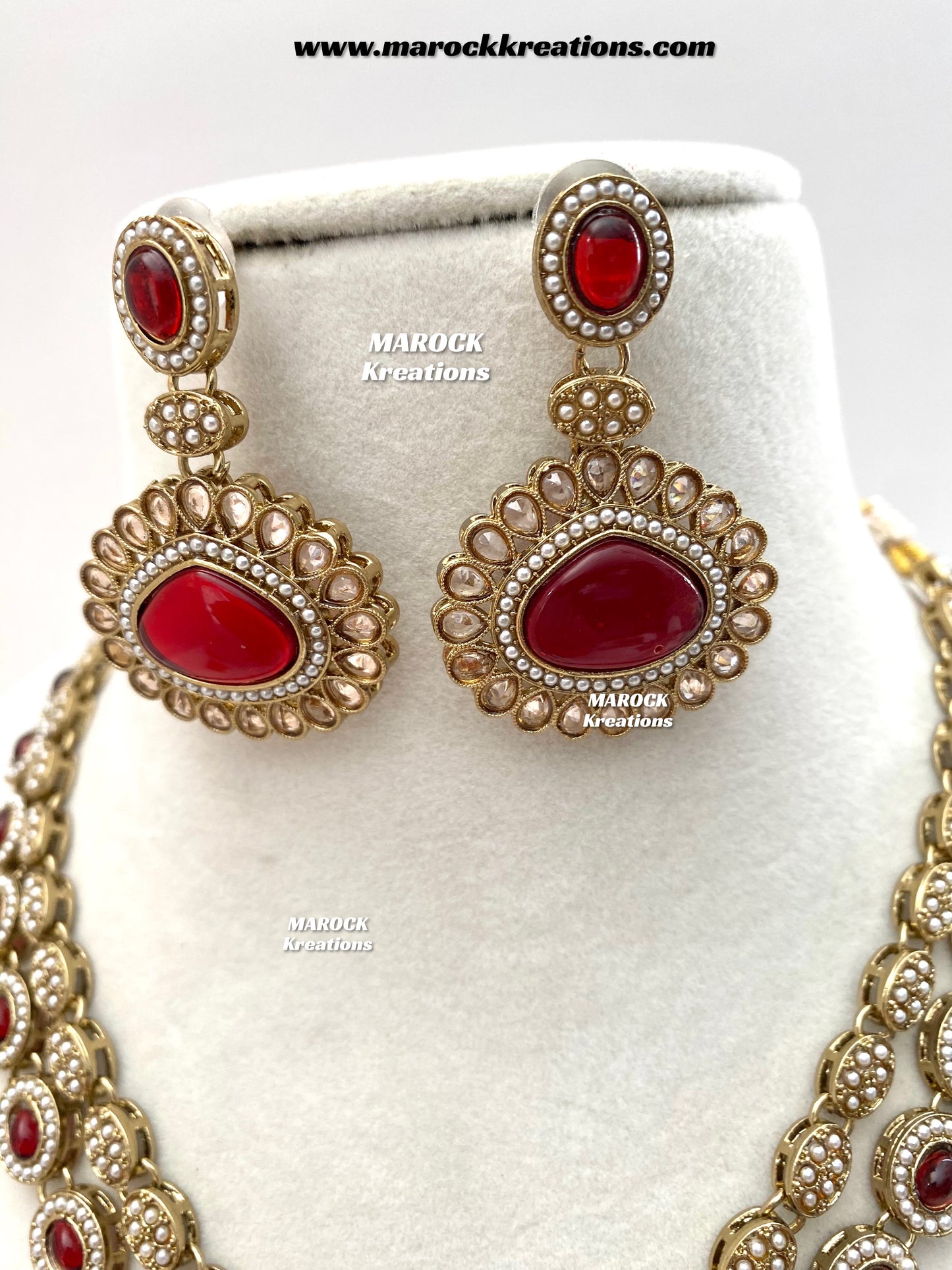 Nadira Kundan Polki double layer Necklace set