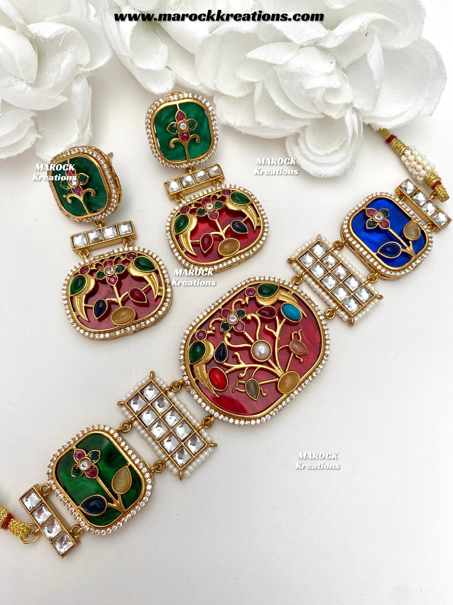 Swati Premium Quality sabyasachi inspired Statement kundan choker set