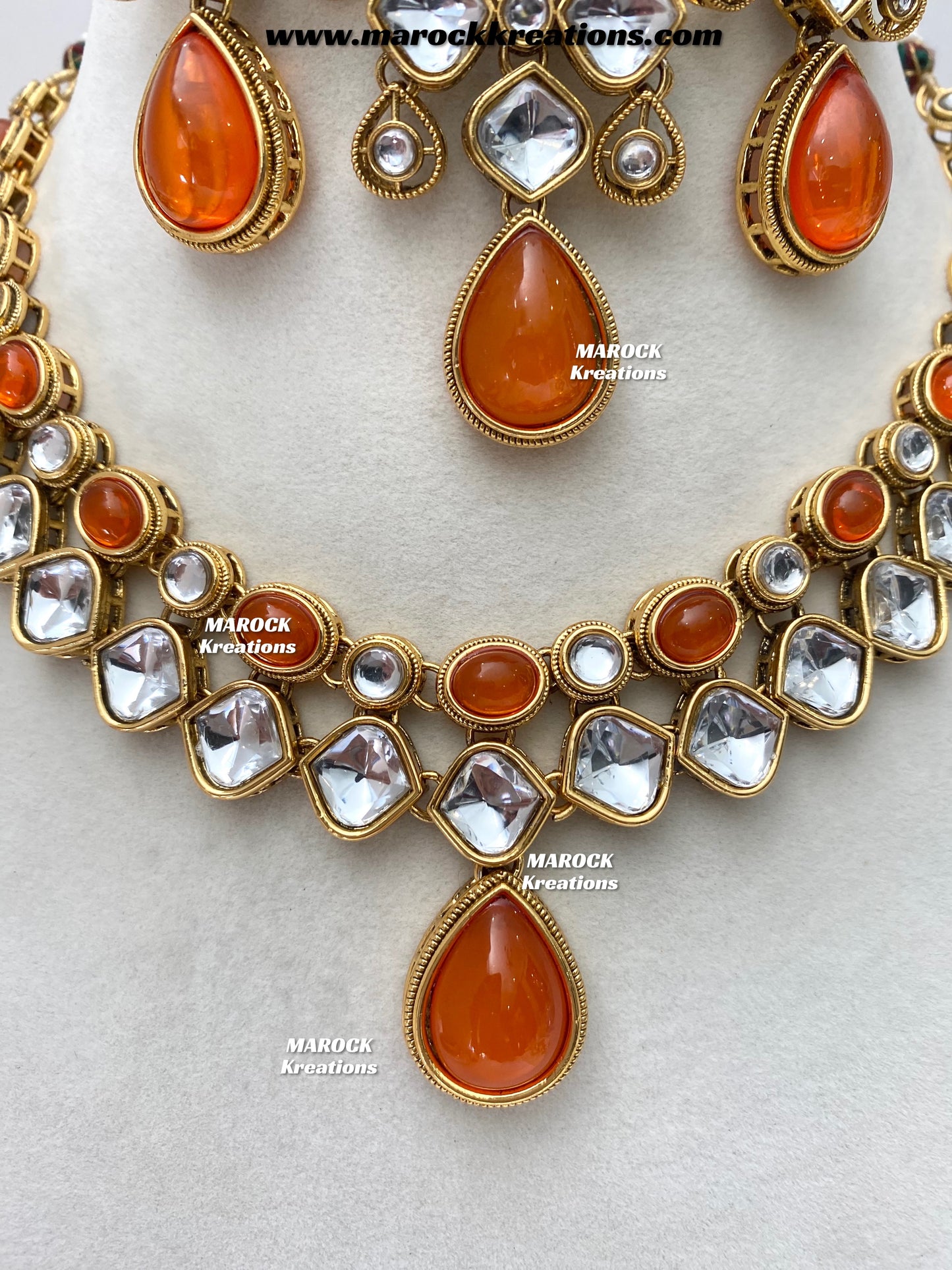 Romana Premium Quality Kundan Statement Necklace set