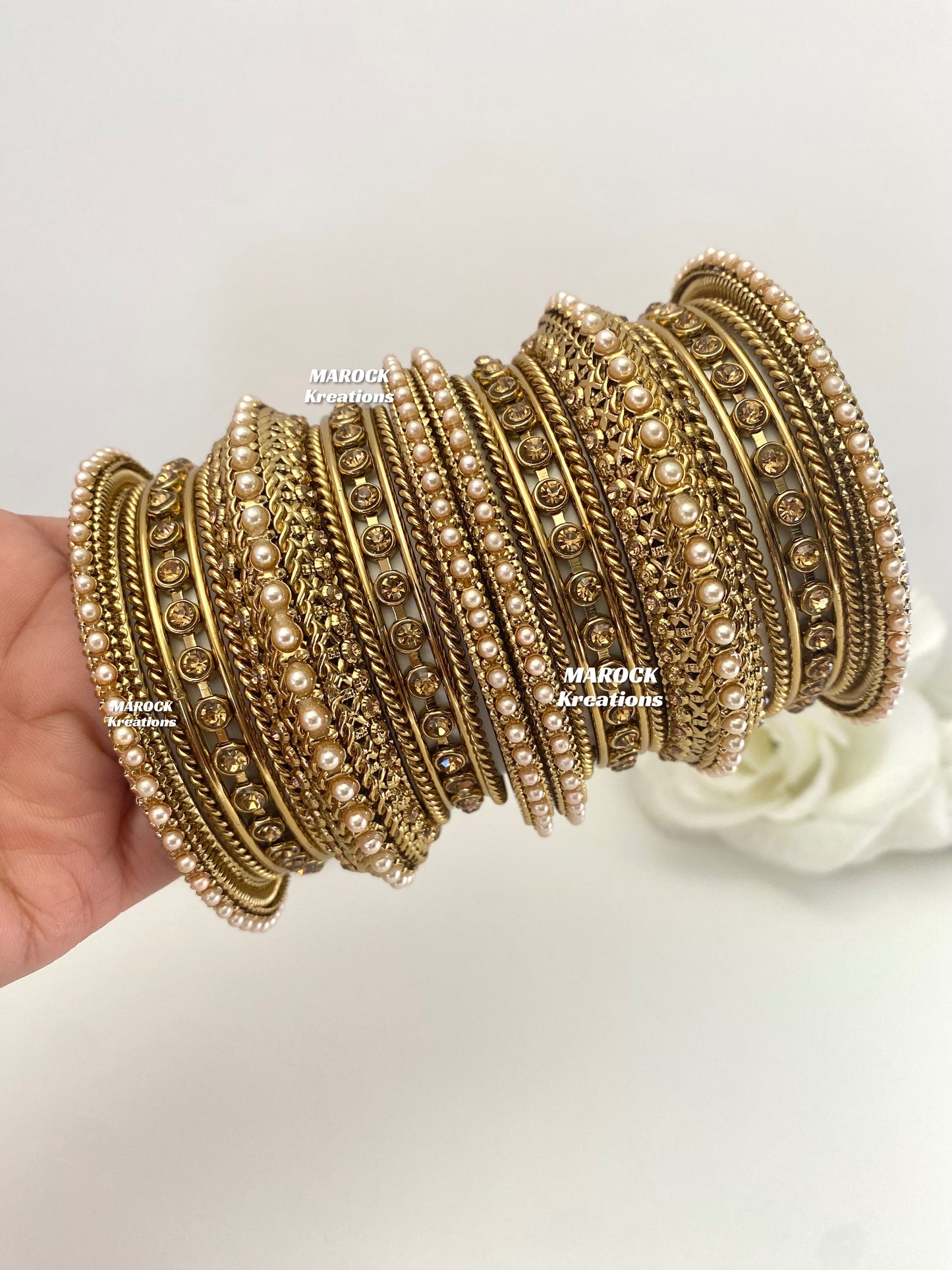 Premium Quality Golden Bangles/Kade set for both hands