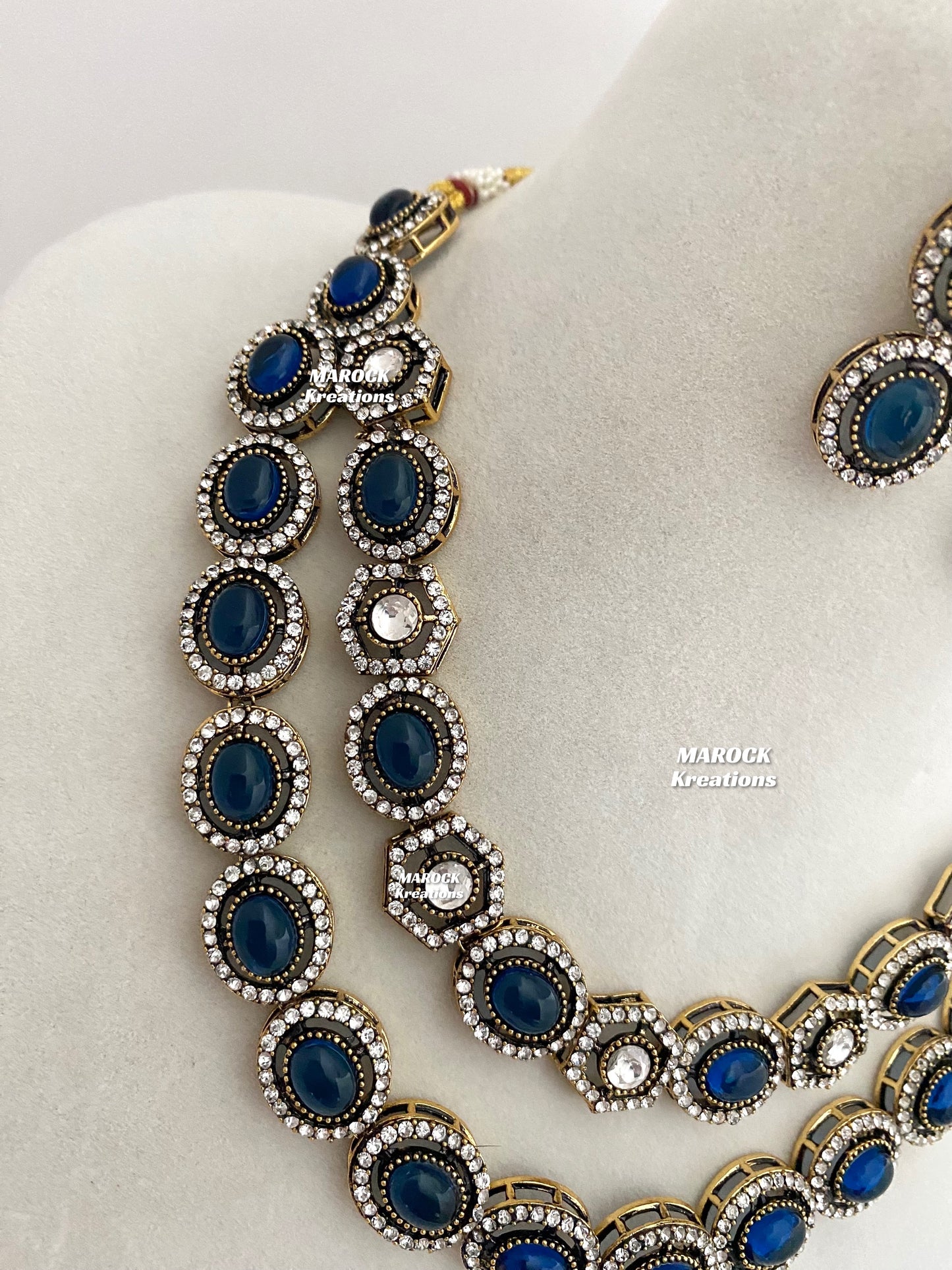 Sheenam Victorian Kundan Double layer Necklace set