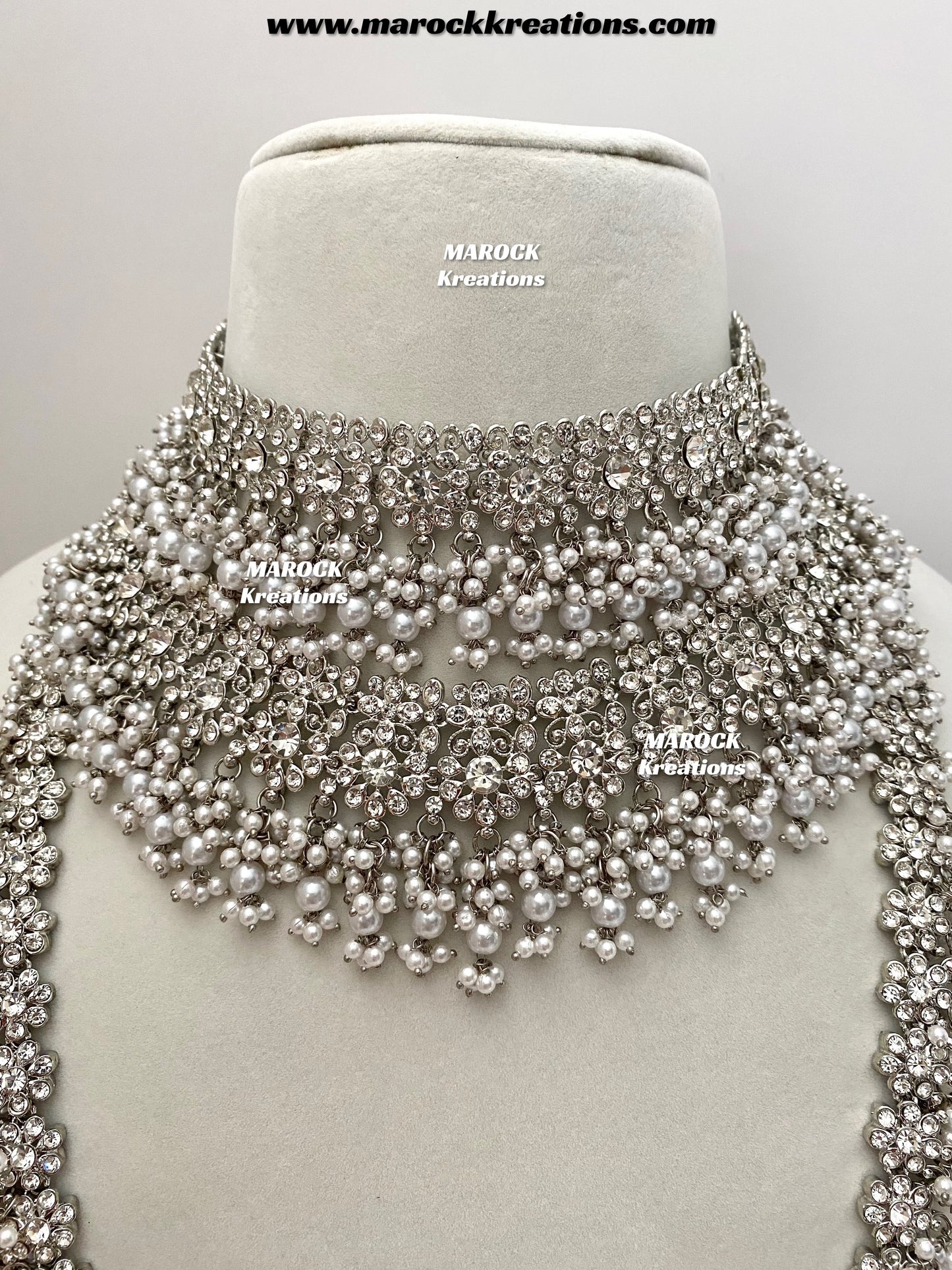 Zohra Premium Quality Pakistani Silver Bridal set/bridal jewelry