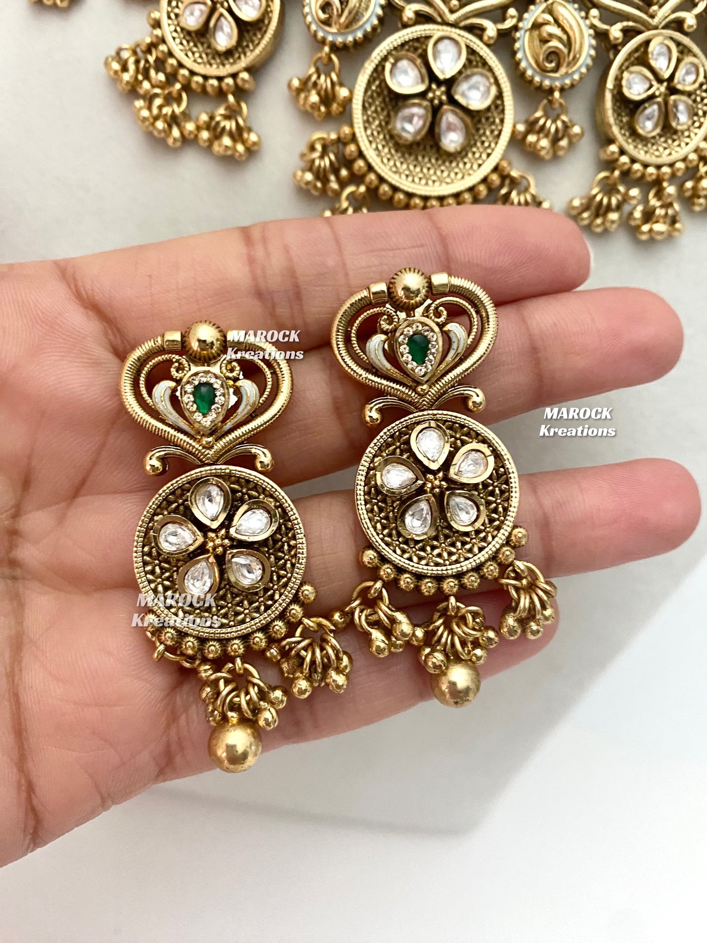 Rafia Premium Quality Gold plated Kundan exclusive Necklace set