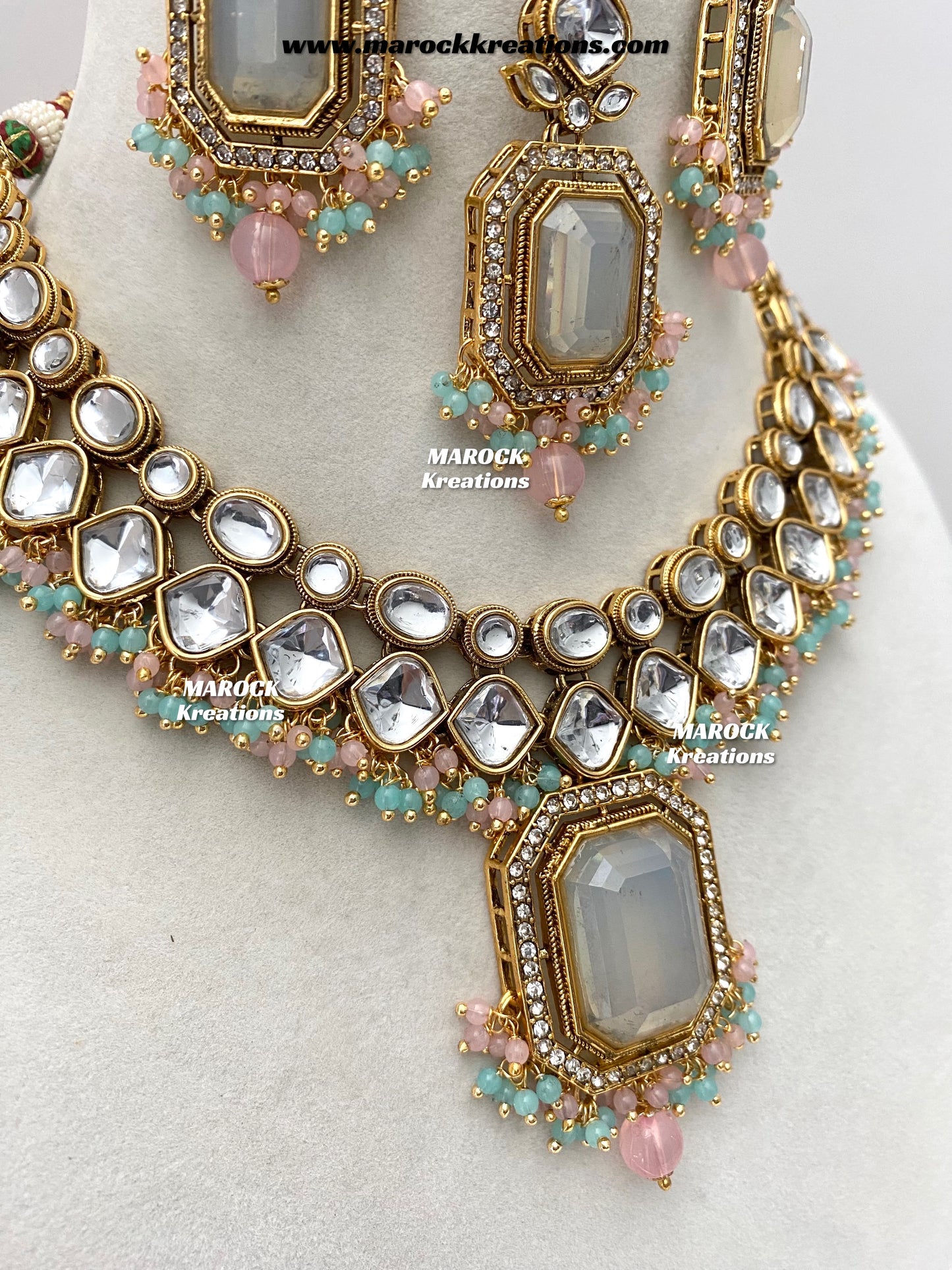 Shabnam Premium Quality Kundan Statement Necklace set