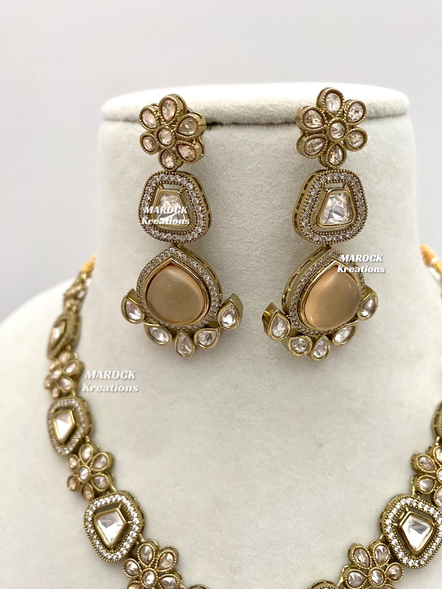 Amara Premium Quality Moissanite Kundan Necklace set