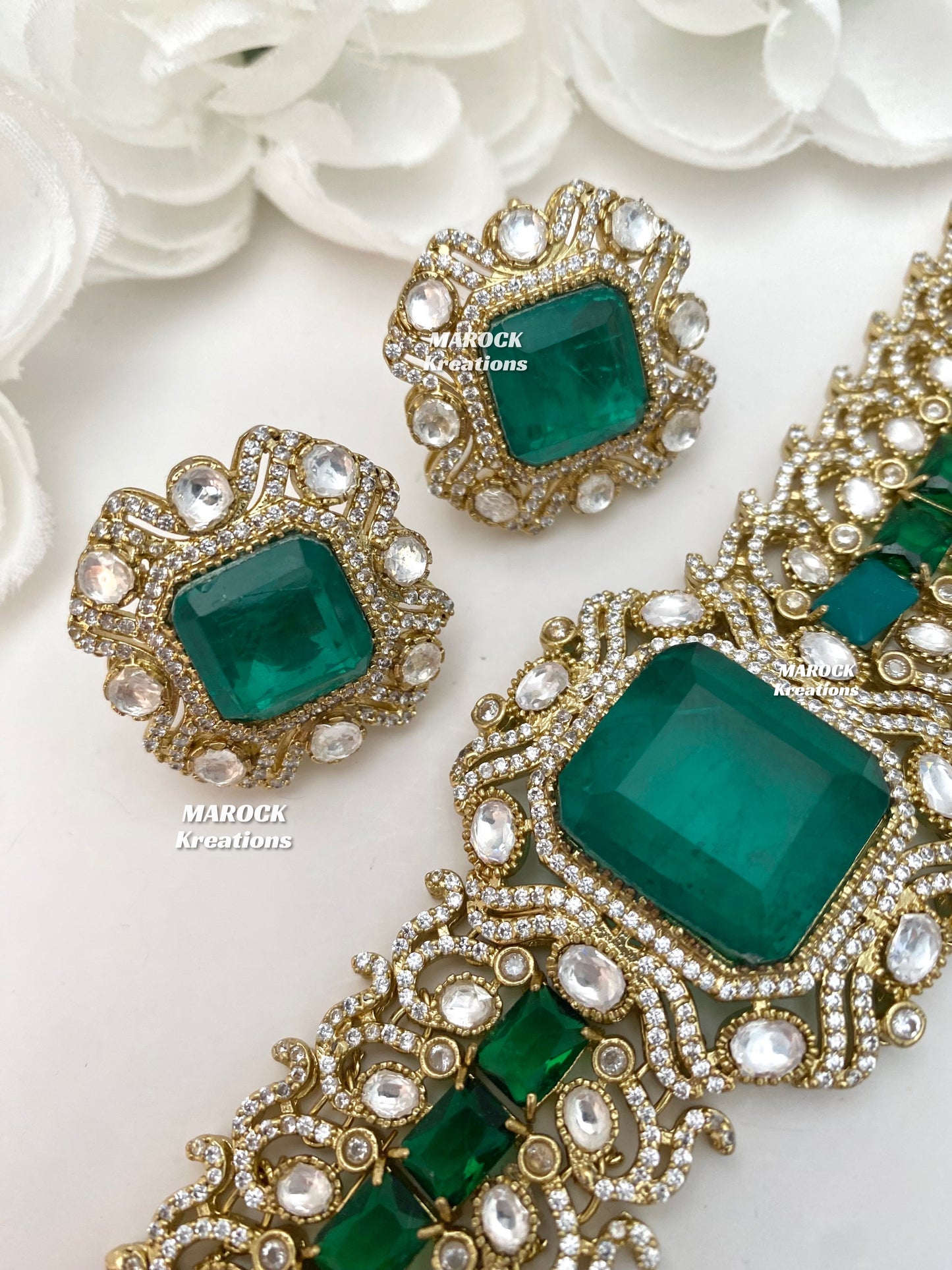 Paloma Sabyasachi inspired Premium Quality Moissanite Kundan and American Diamond choker set