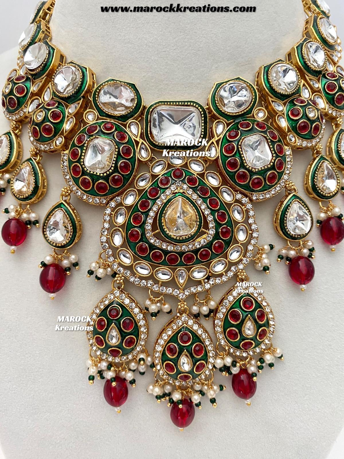 Sanuja Kundan Meenakari Statement Necklace set/Bridal set