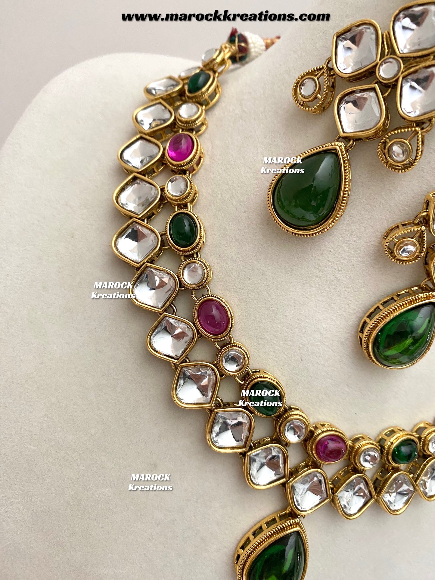 Romana Premium Quality Kundan Statement Necklace set
