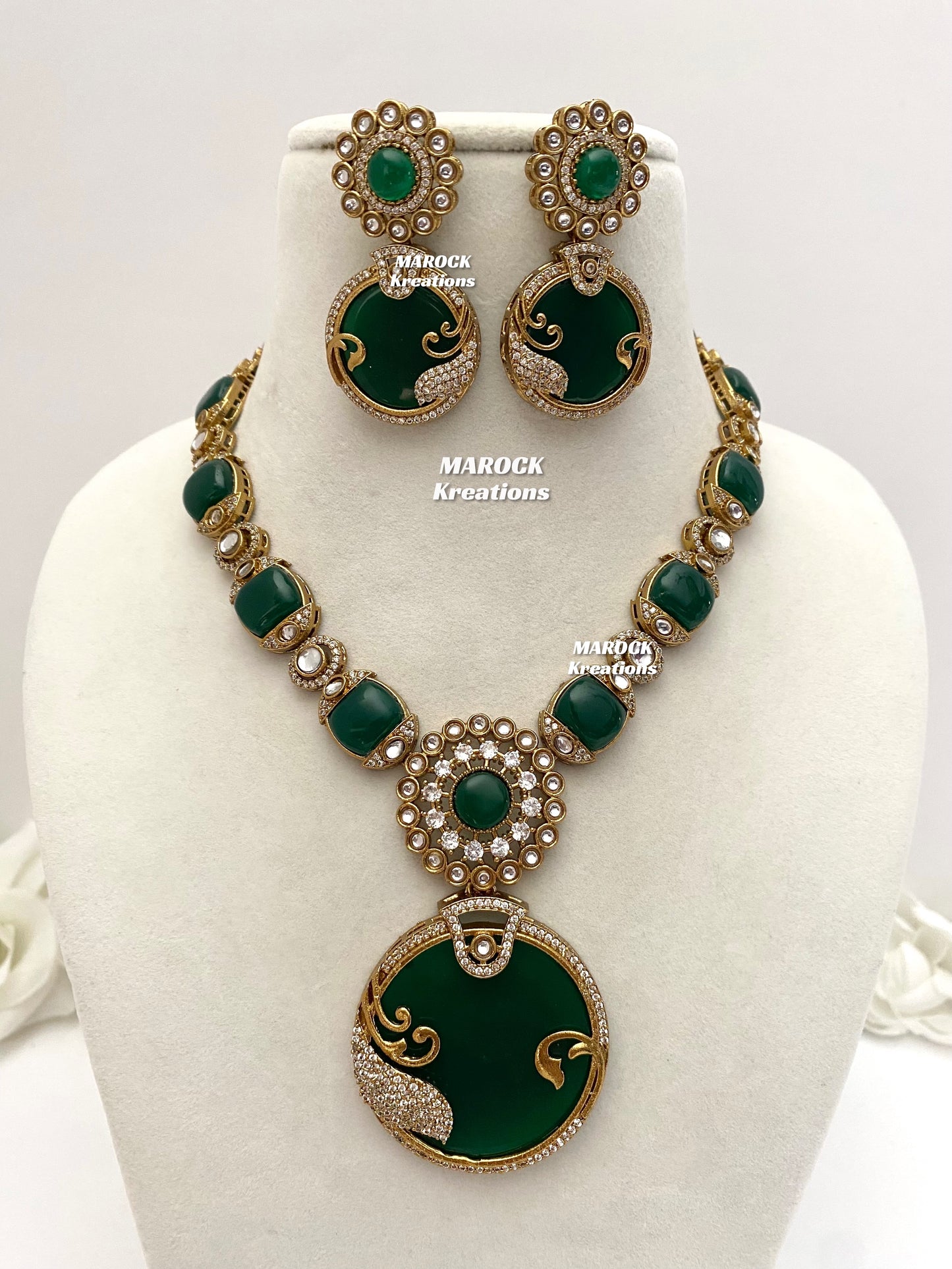 Haniya Sabyasachi inspired Premium Quality Moissanite Kundan Statement Necklace set