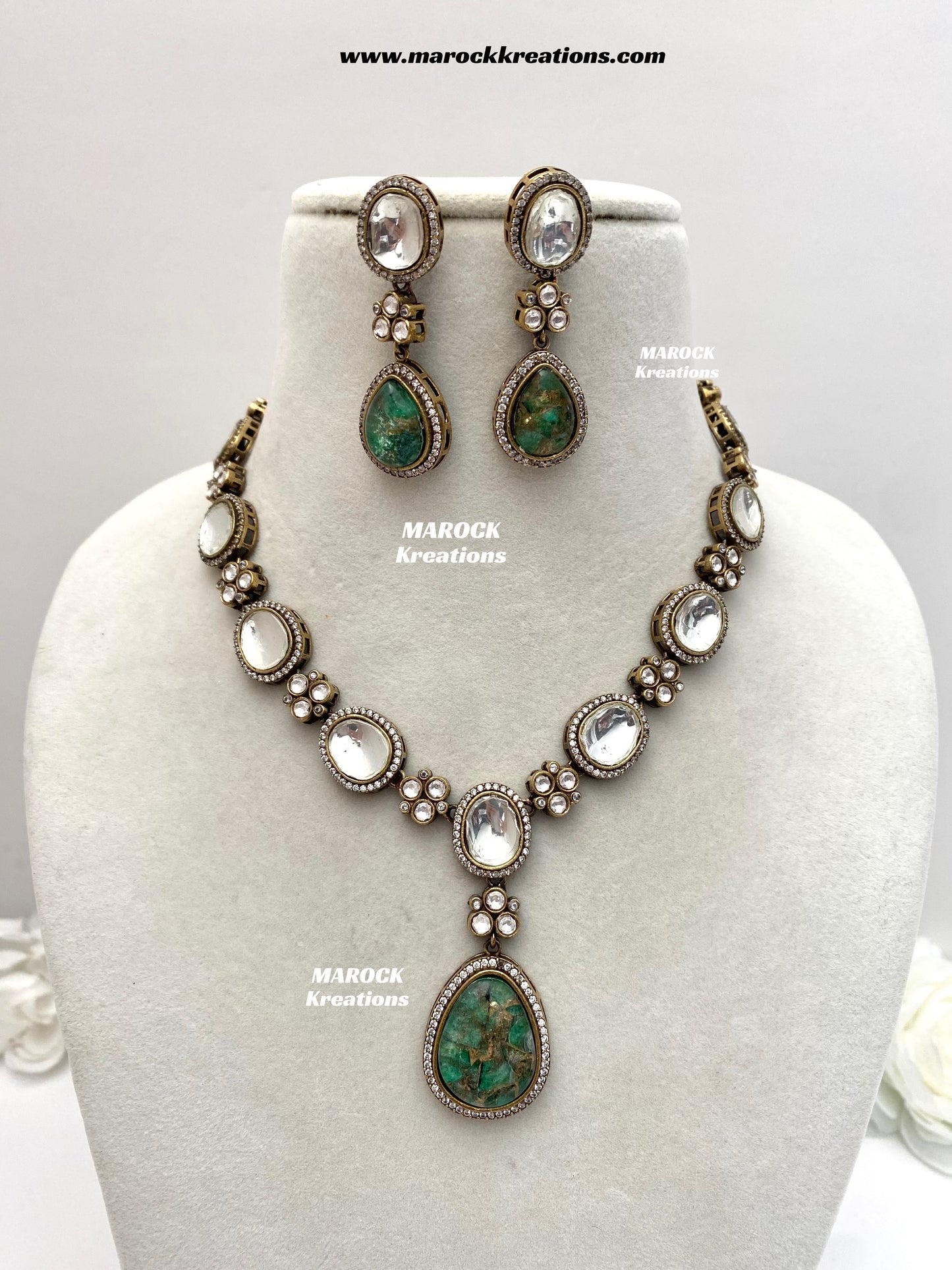 Sanjida Tyani inspired Victorian Kundan Statement Necklace set