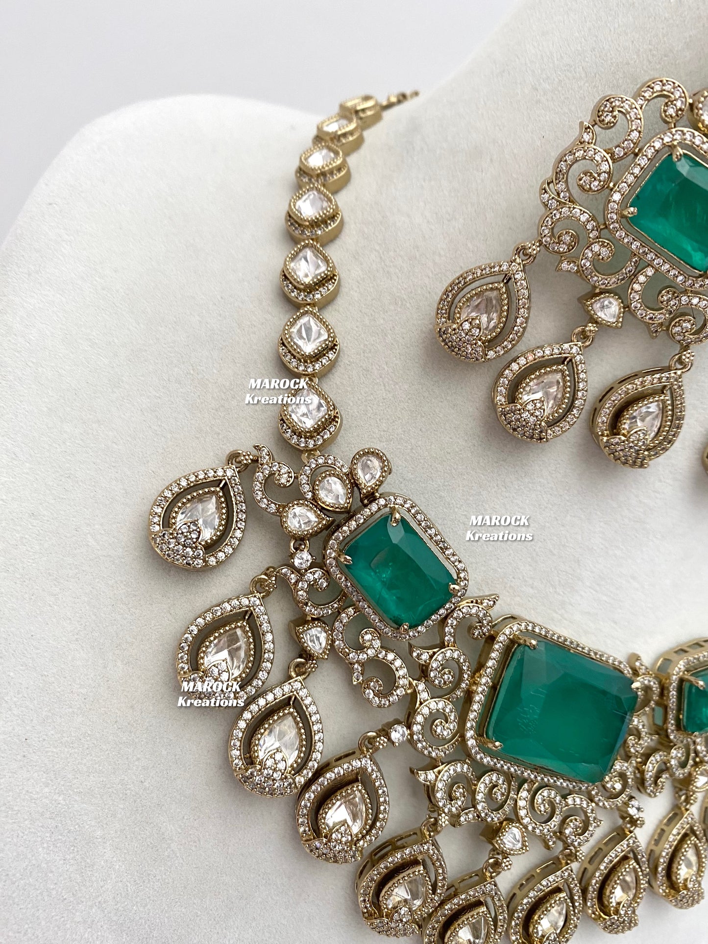 Labiba Sabyasachi inspired Premium Quality Moissanite Kundan with doublet stone Statement Necklace set