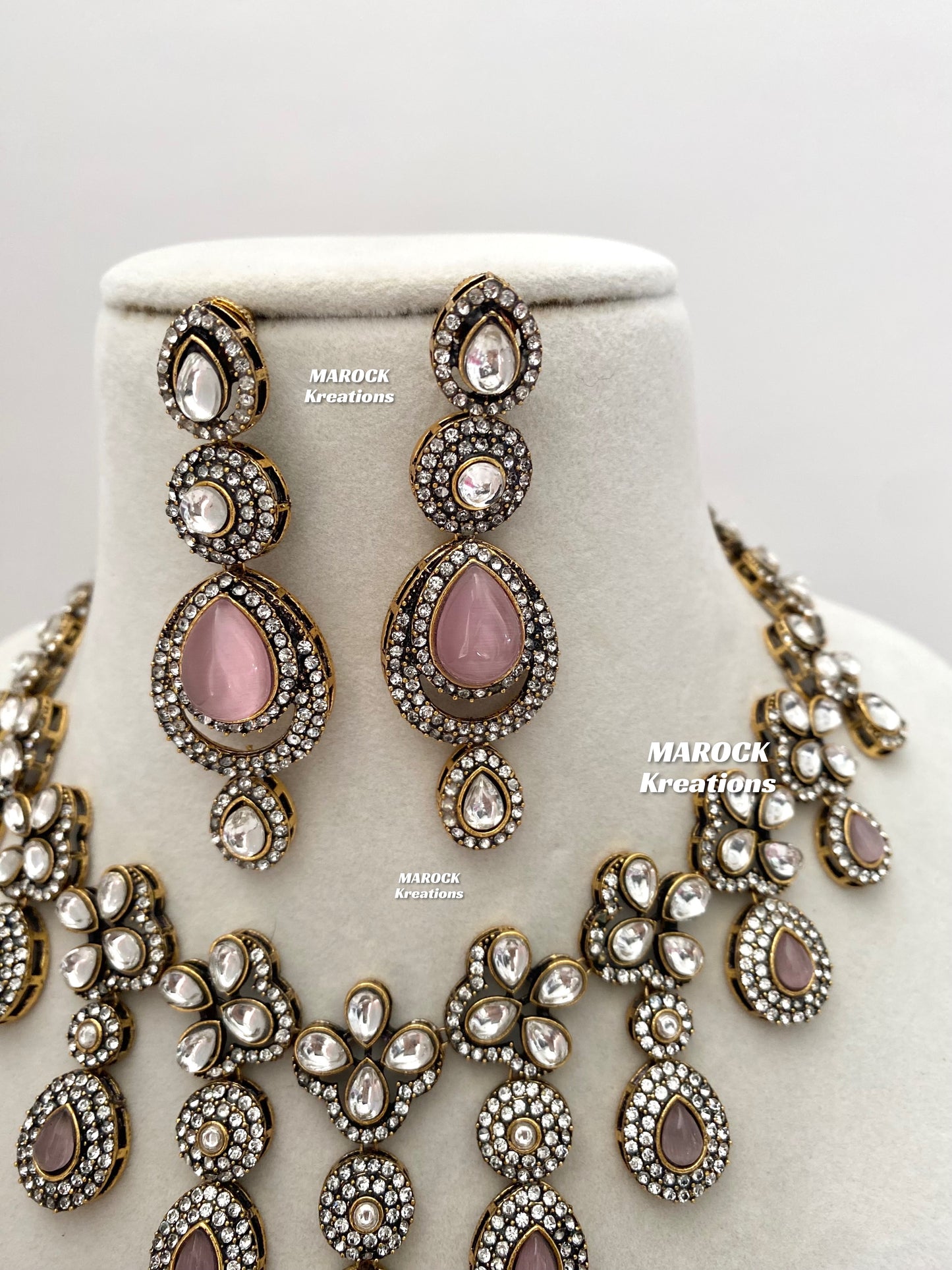 Sanjna Victorian Kundan Statement Necklace set