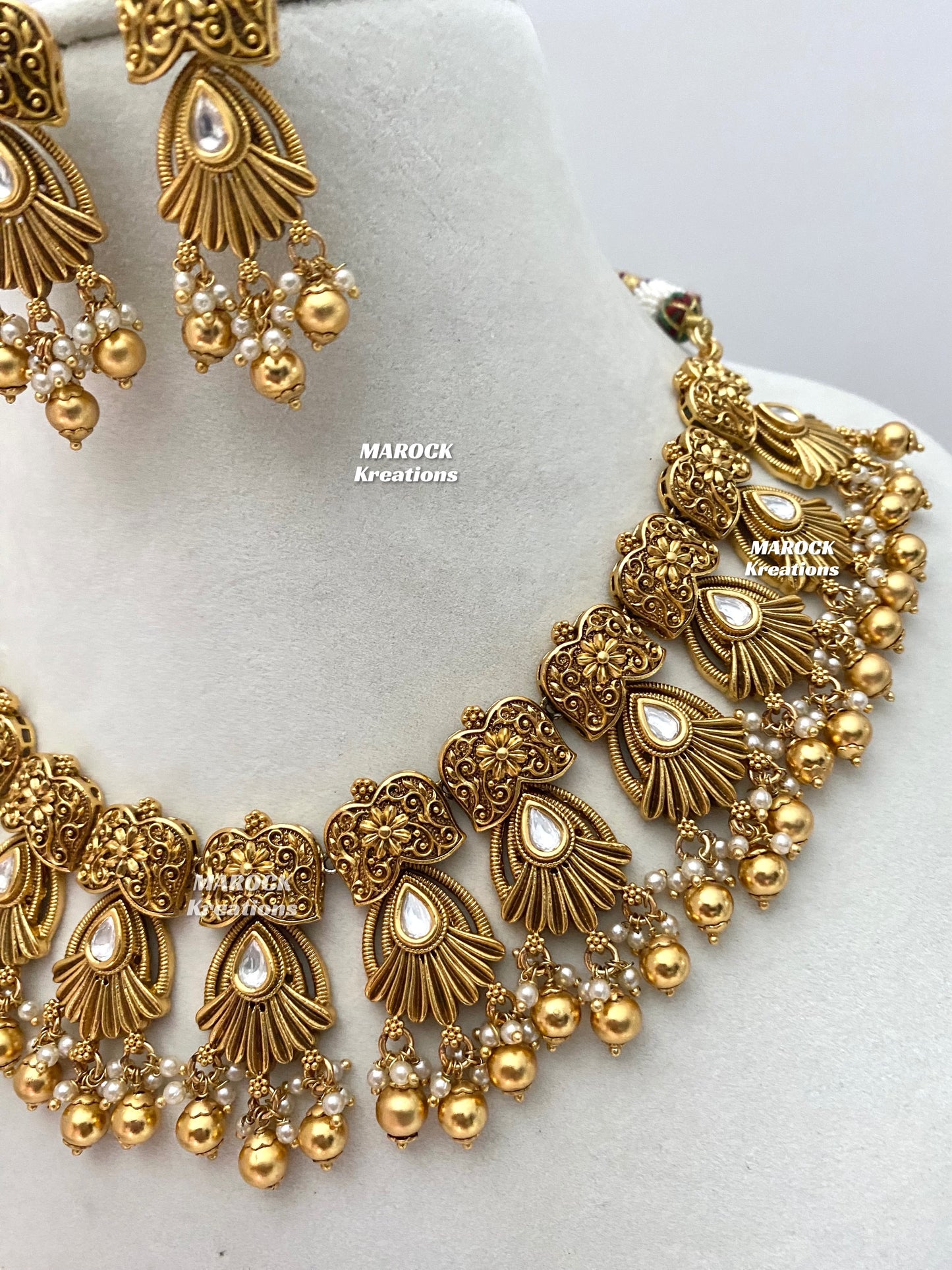 Rakul Premium Quality Gold plated Kundan Necklace set