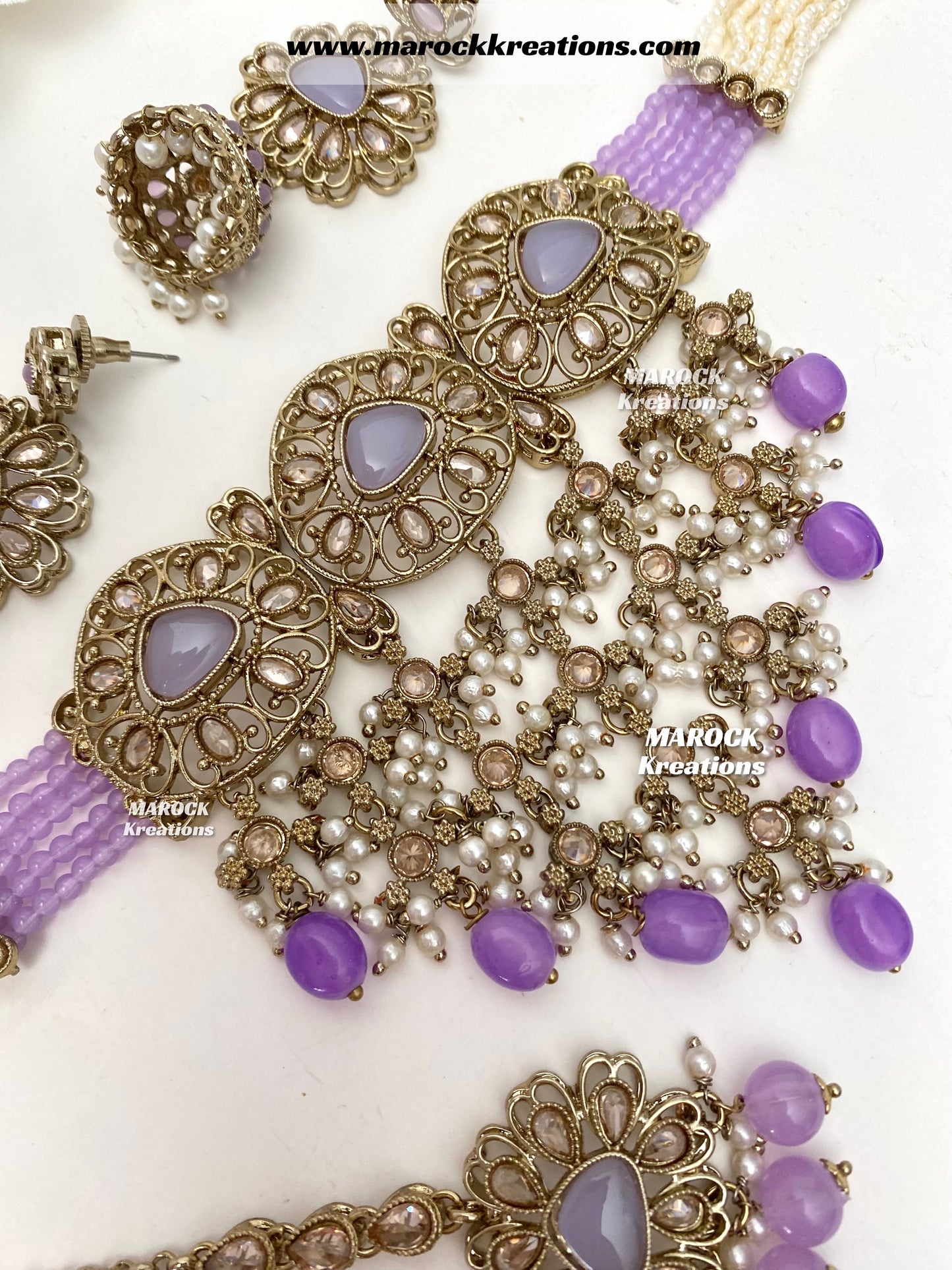 Amaira Antique Gold Polki choker set