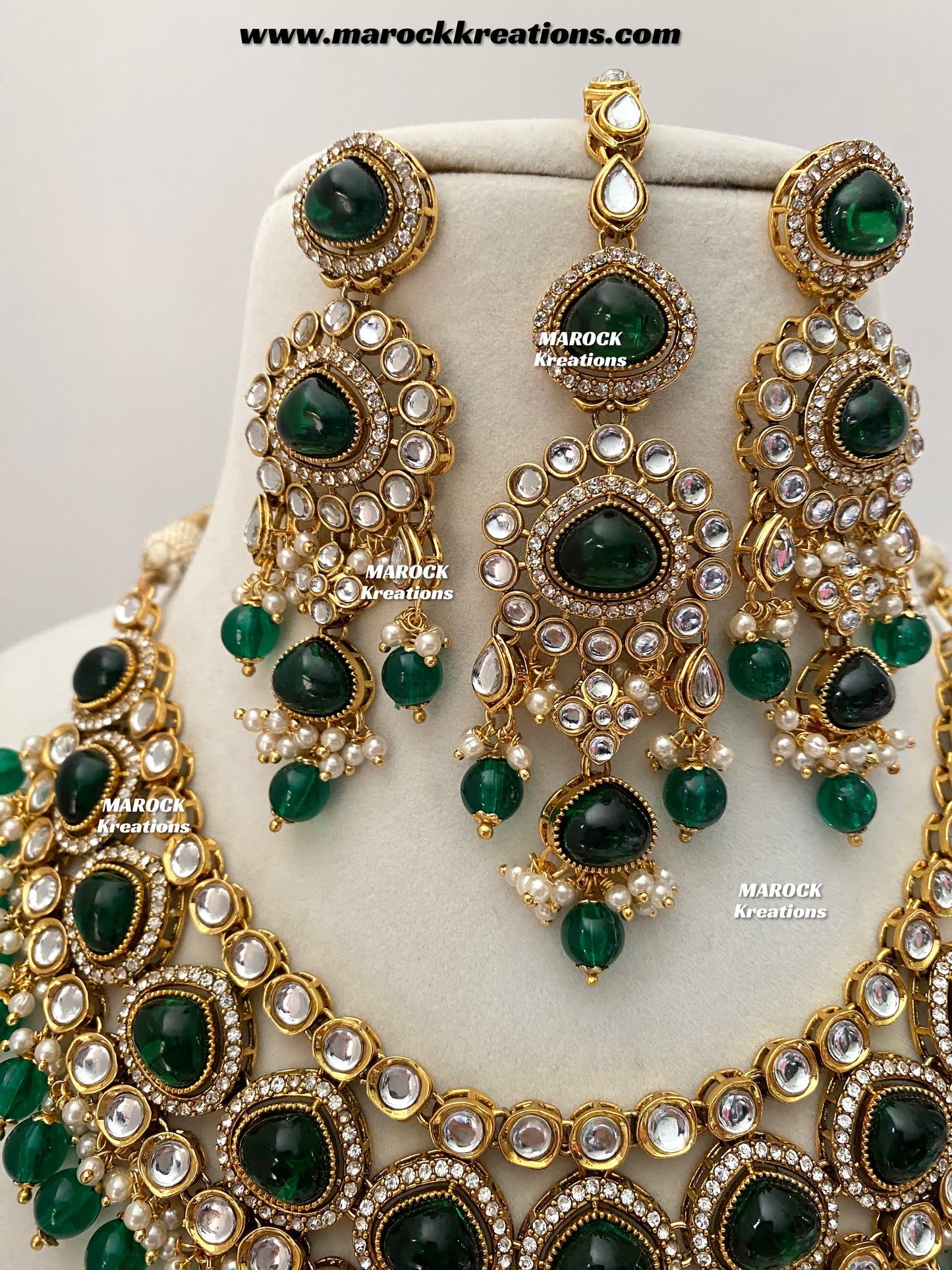 Harsha Premium Quality Kundan and Monalisa stone Statement Necklace set