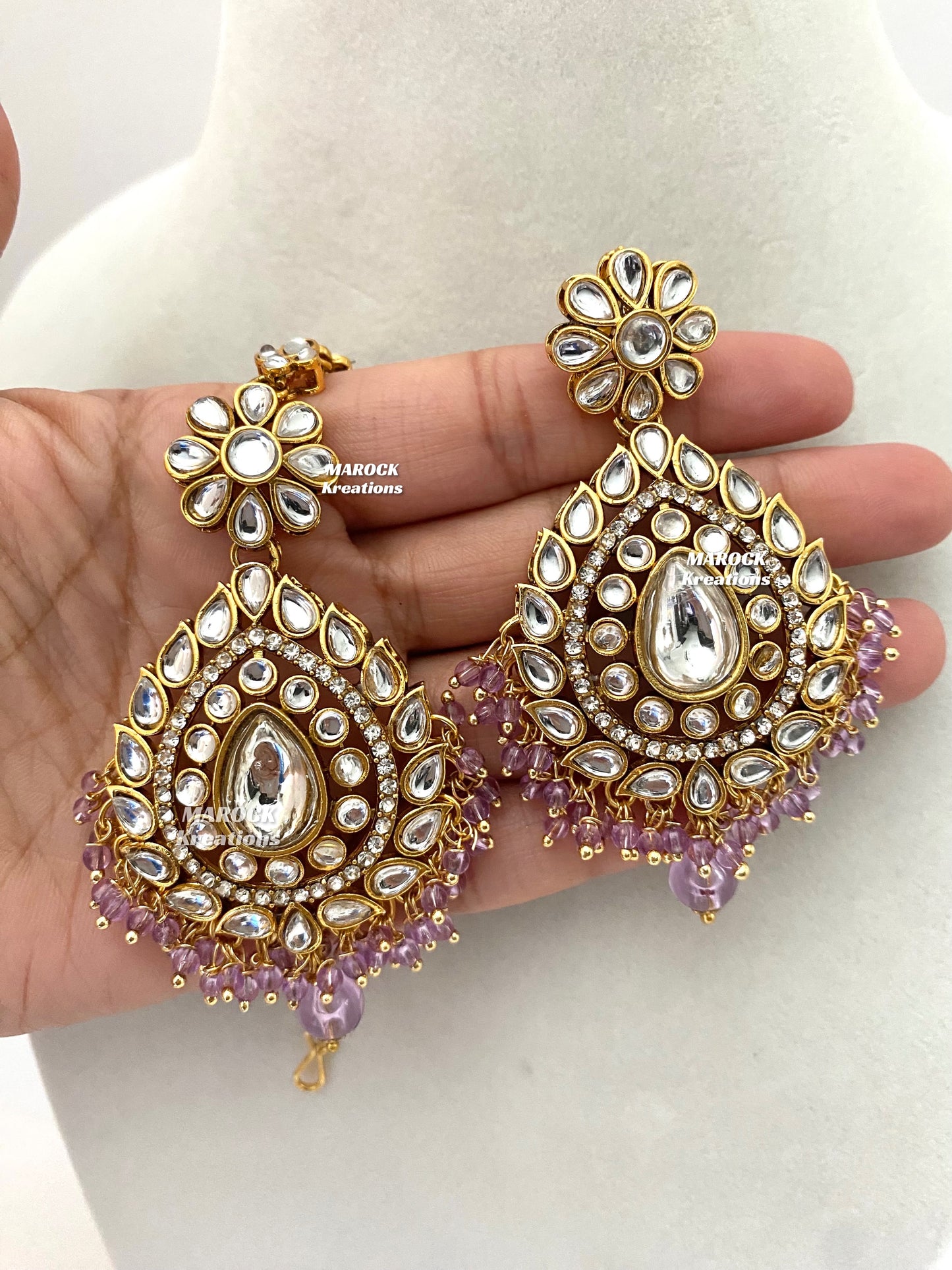 Rahila Premium quality Kundan Statement Choker/Necklace Set