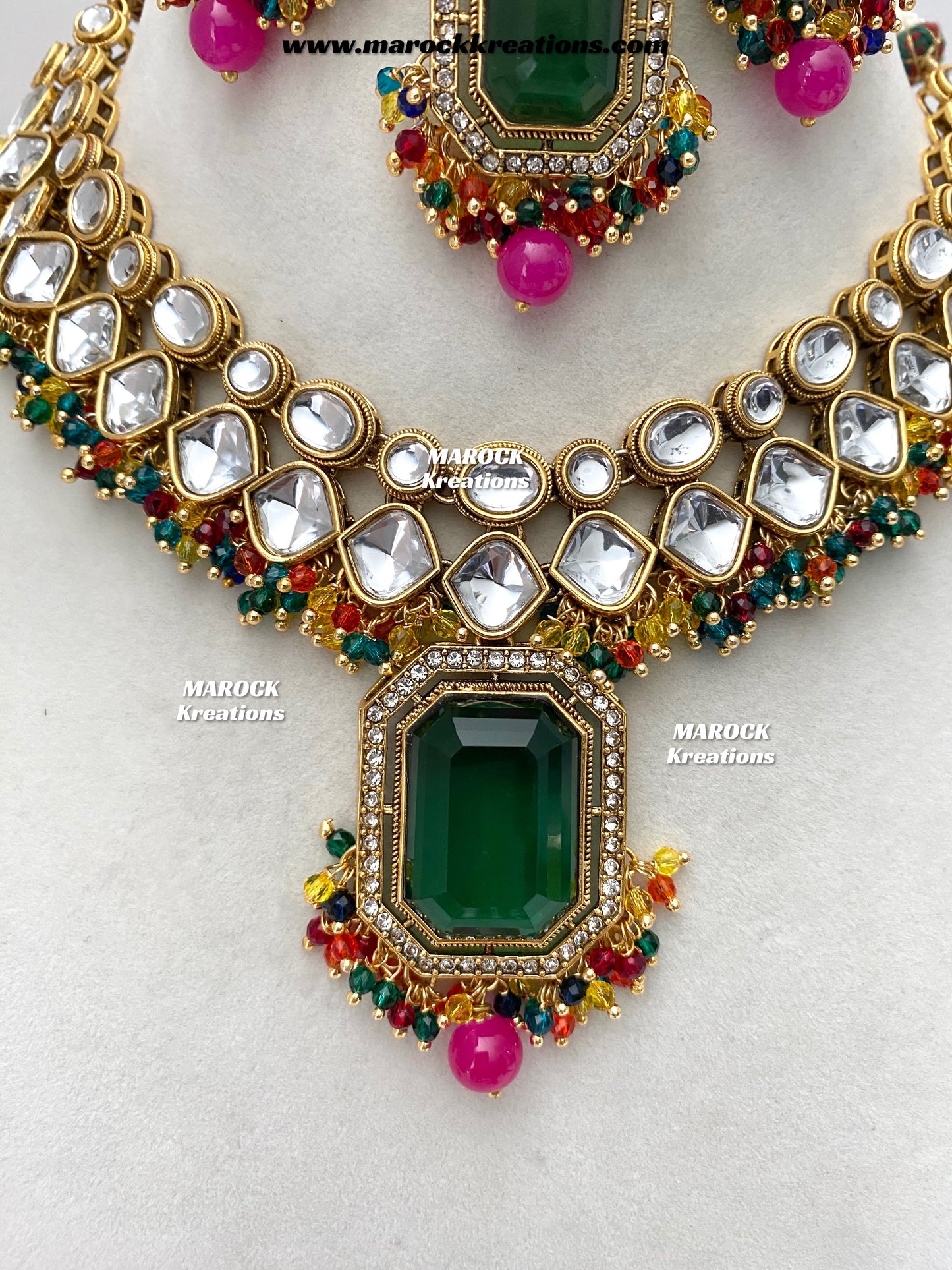 Shabnam Premium Quality Kundan Statement Necklace set