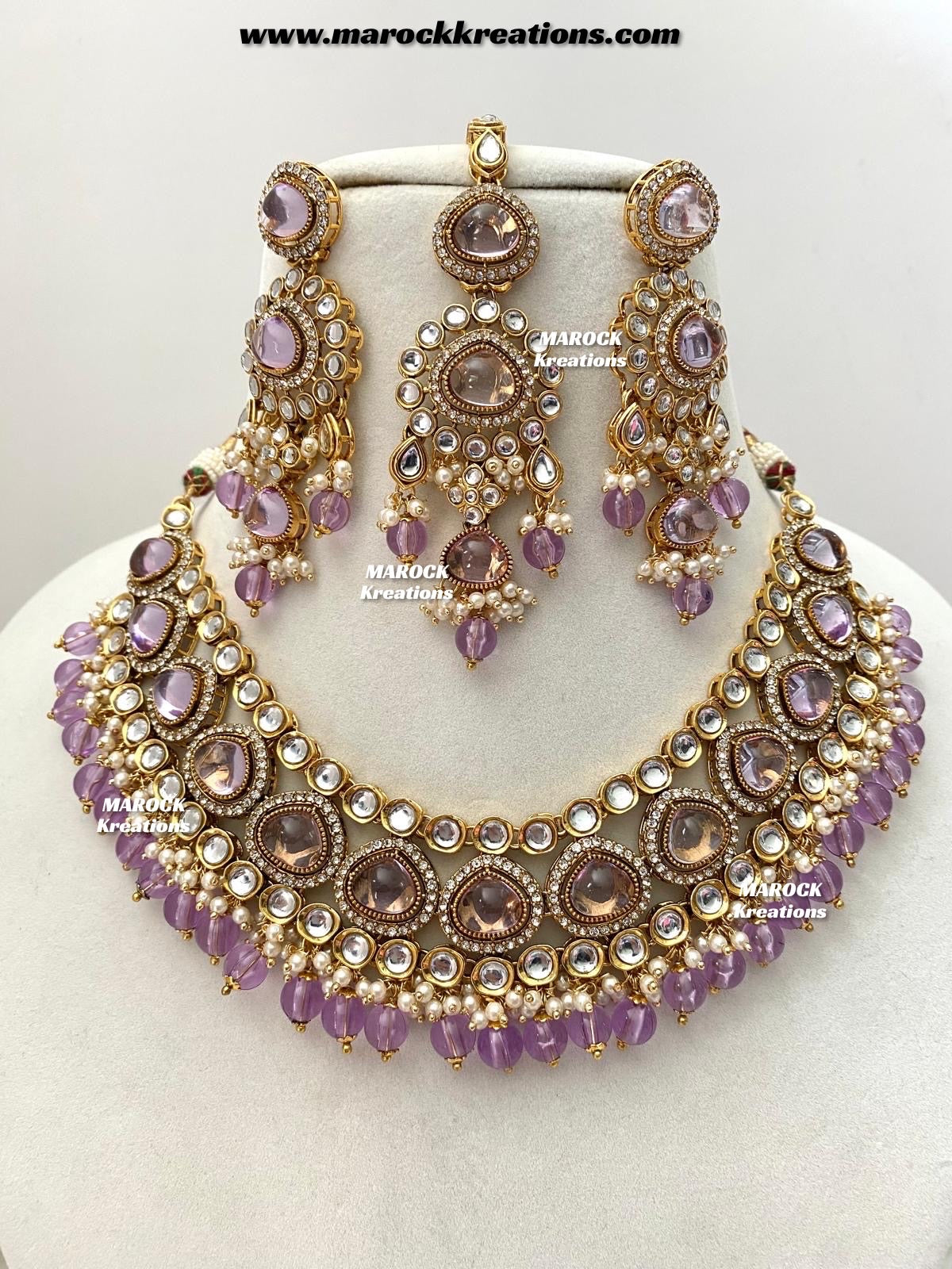 Harsha Premium Quality Kundan and Monalisa stone Statement Necklace set