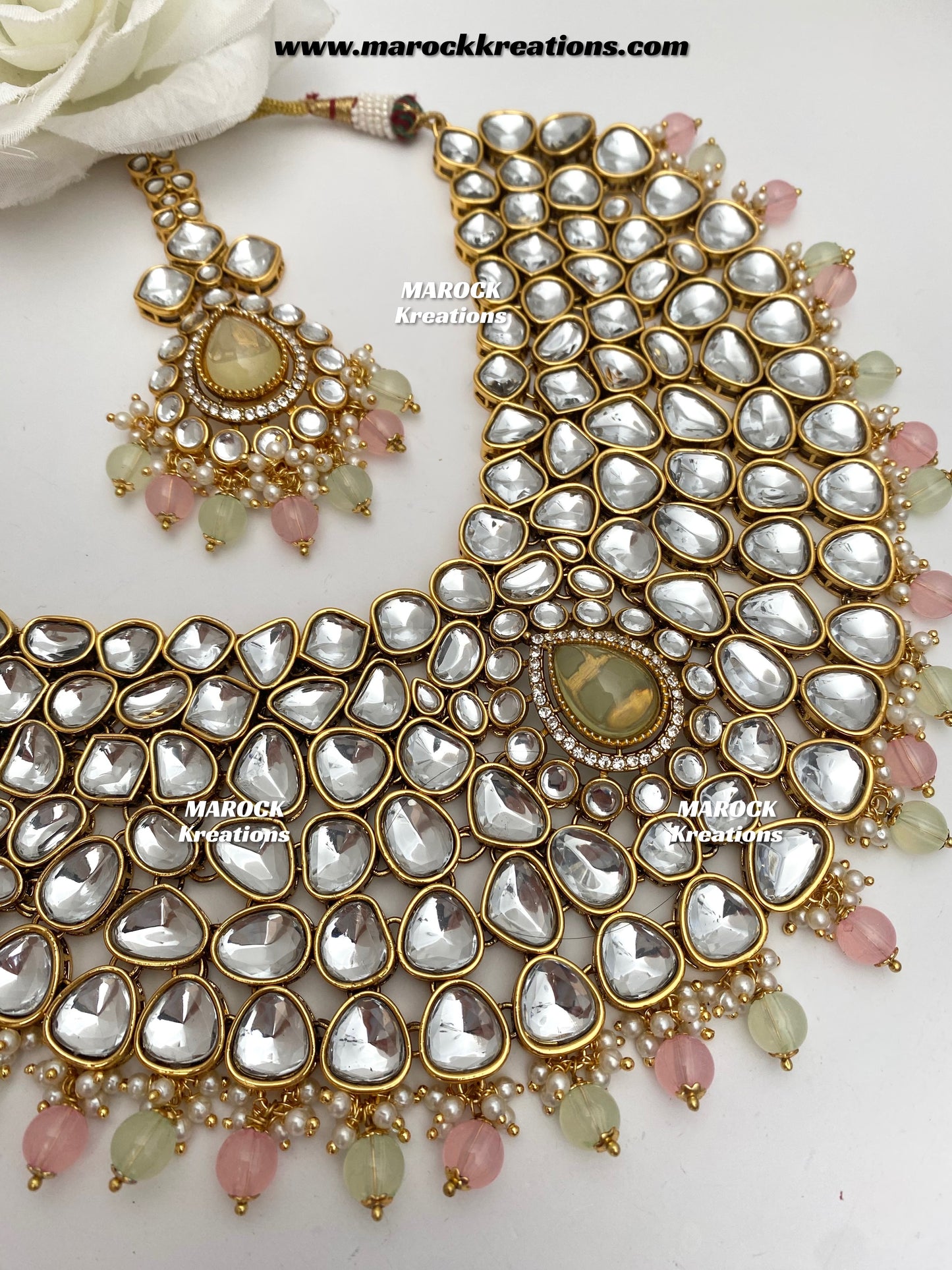 Ruhi Premium Quality Statement Kundan Necklace/Bridal set