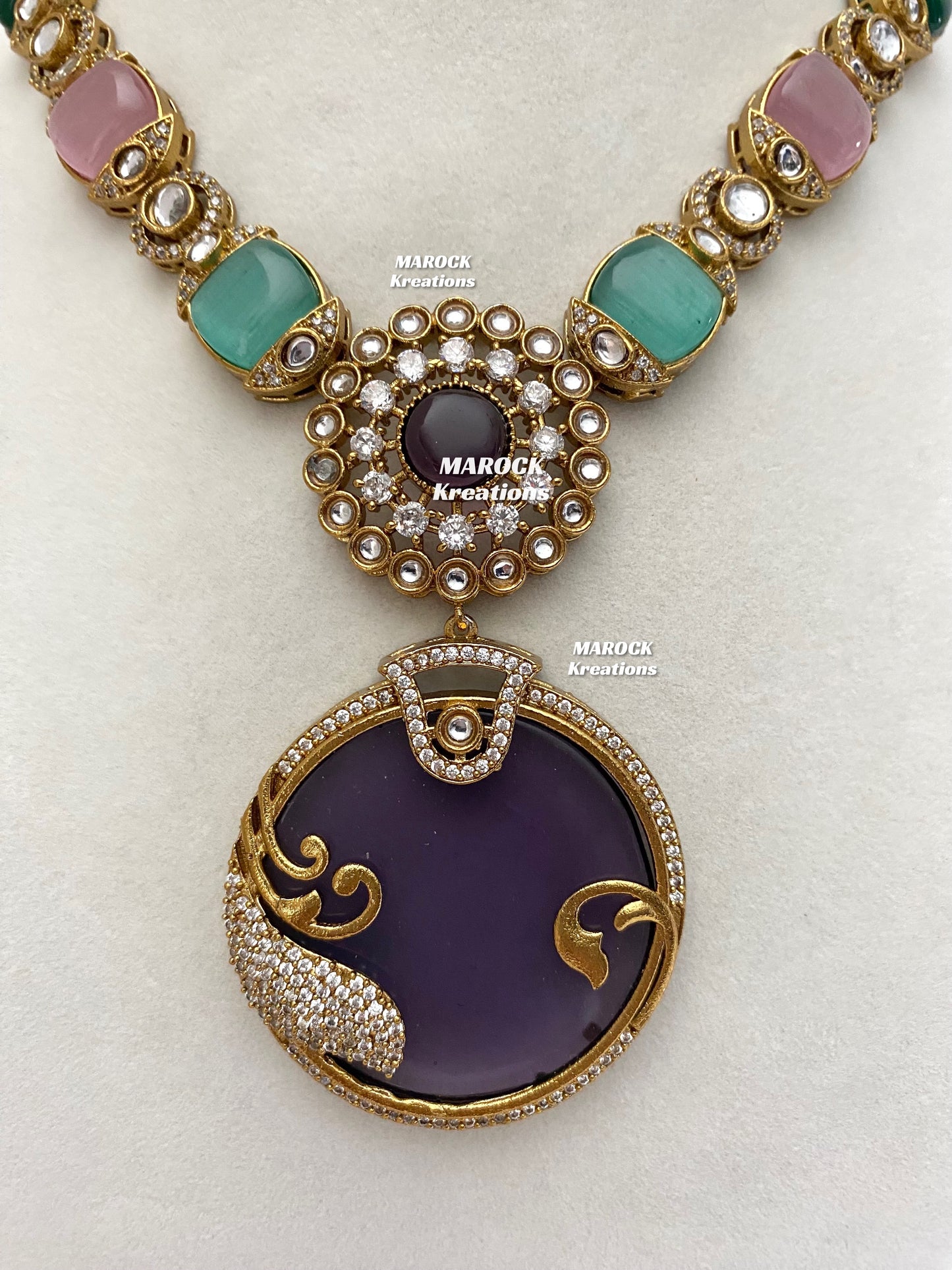 Haniya Sabyasachi inspired Premium Quality Moissanite Kundan Statement Necklace set