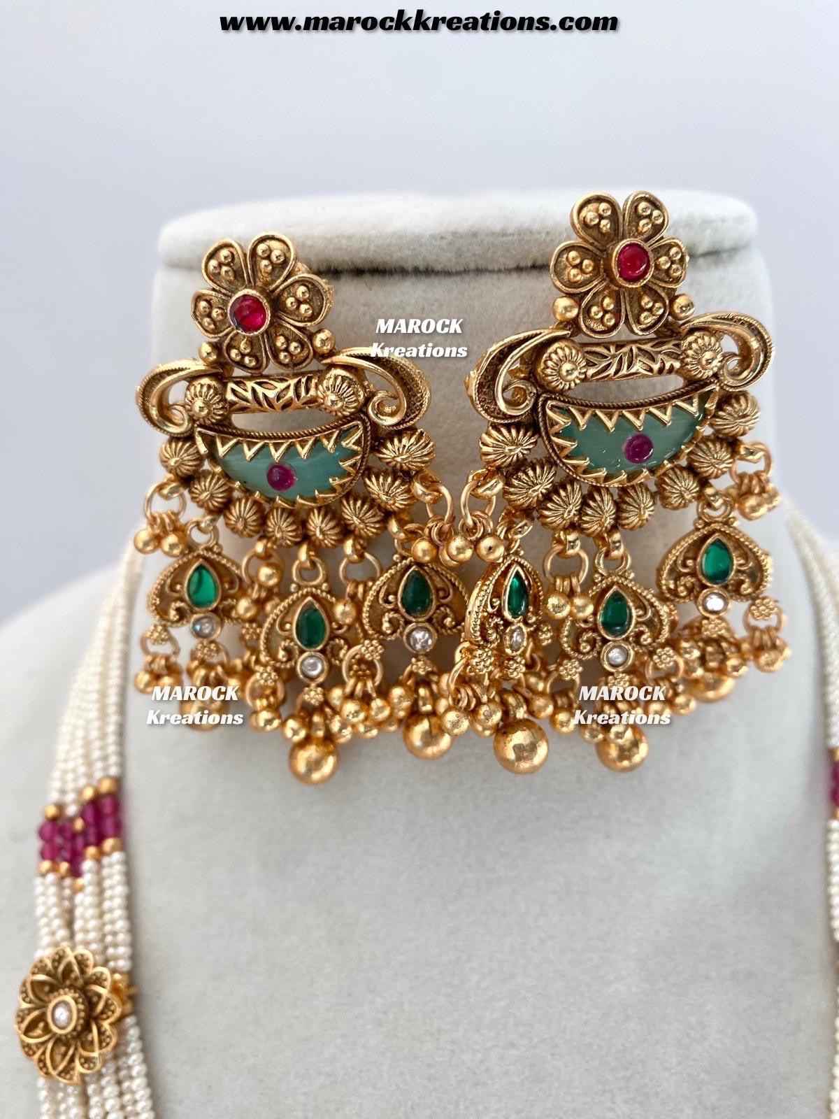 Babita Premium Quality Gold plated exclusive heritage Rani haar set