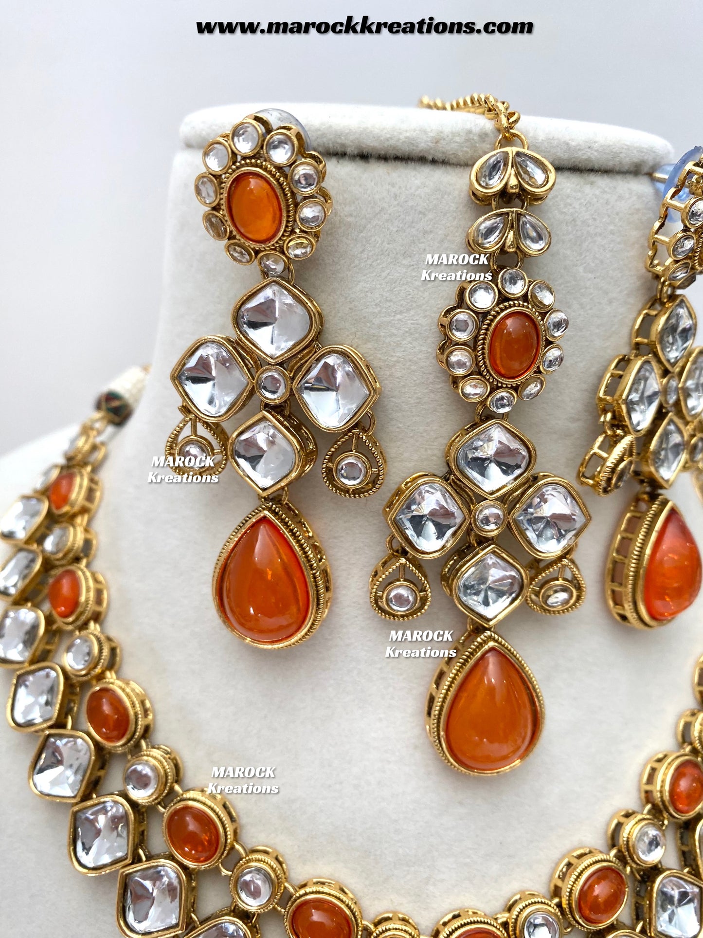 Romana Premium Quality Kundan Statement Necklace set