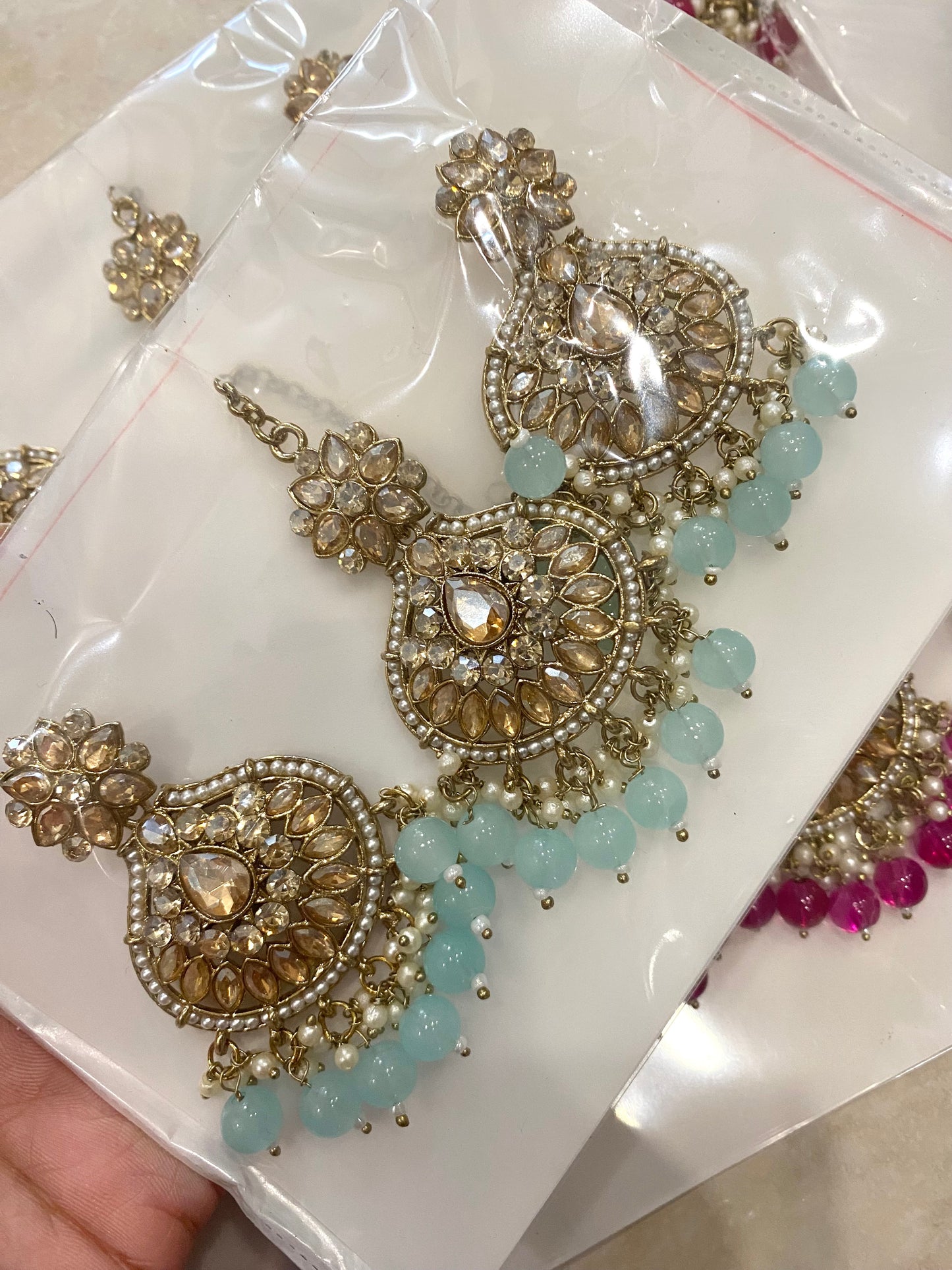 Polki Earrings and tikka set