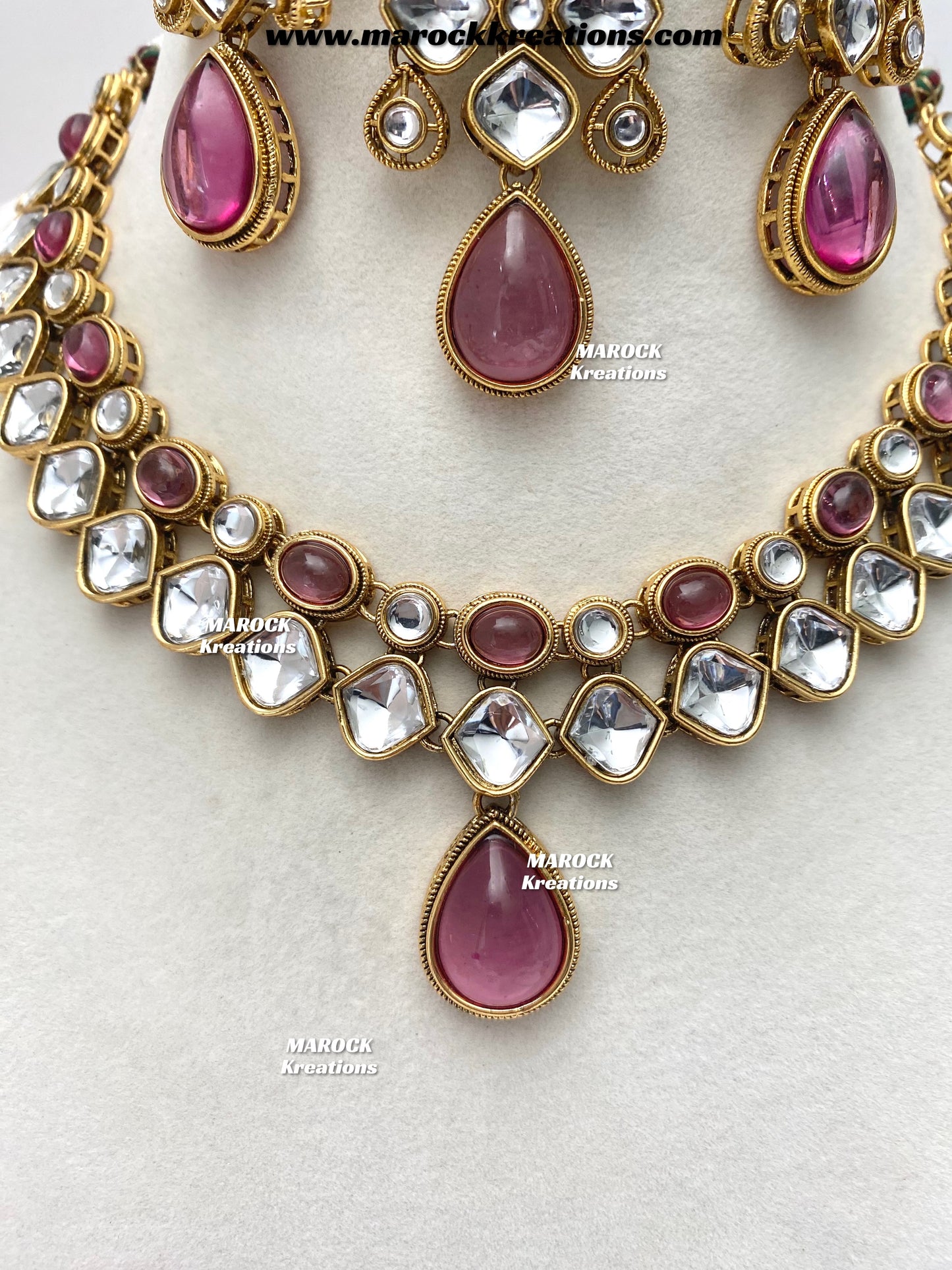 Romana Premium Quality Kundan Statement Necklace set