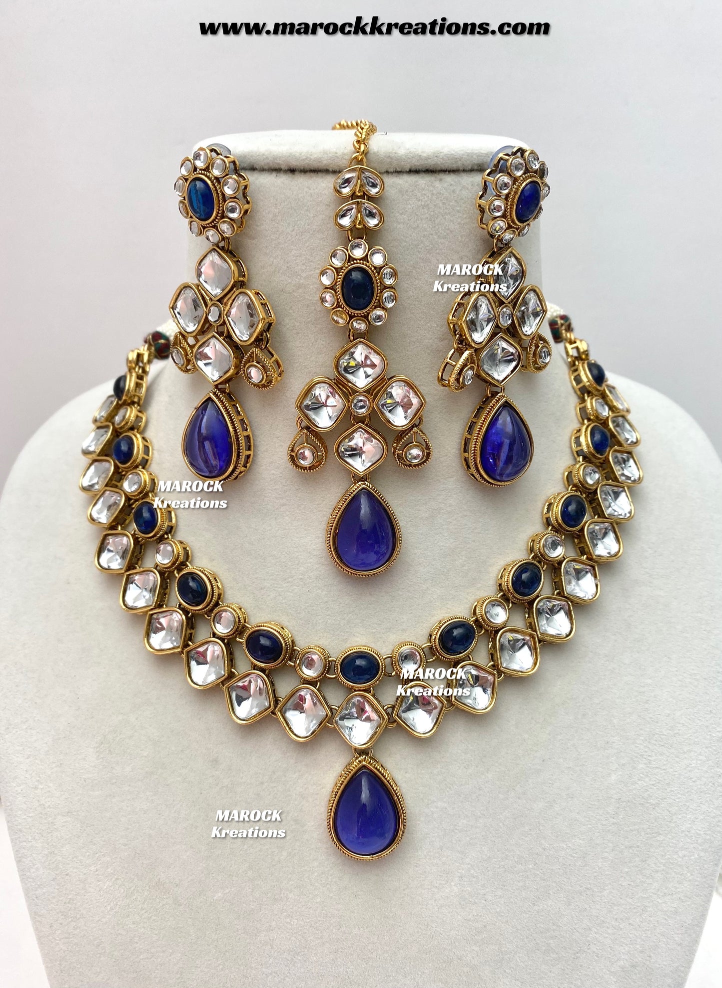 Romana Premium Quality Kundan Statement Necklace set