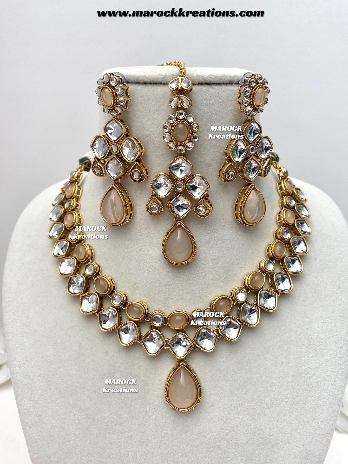 Romana Premium Quality Kundan Statement Necklace set