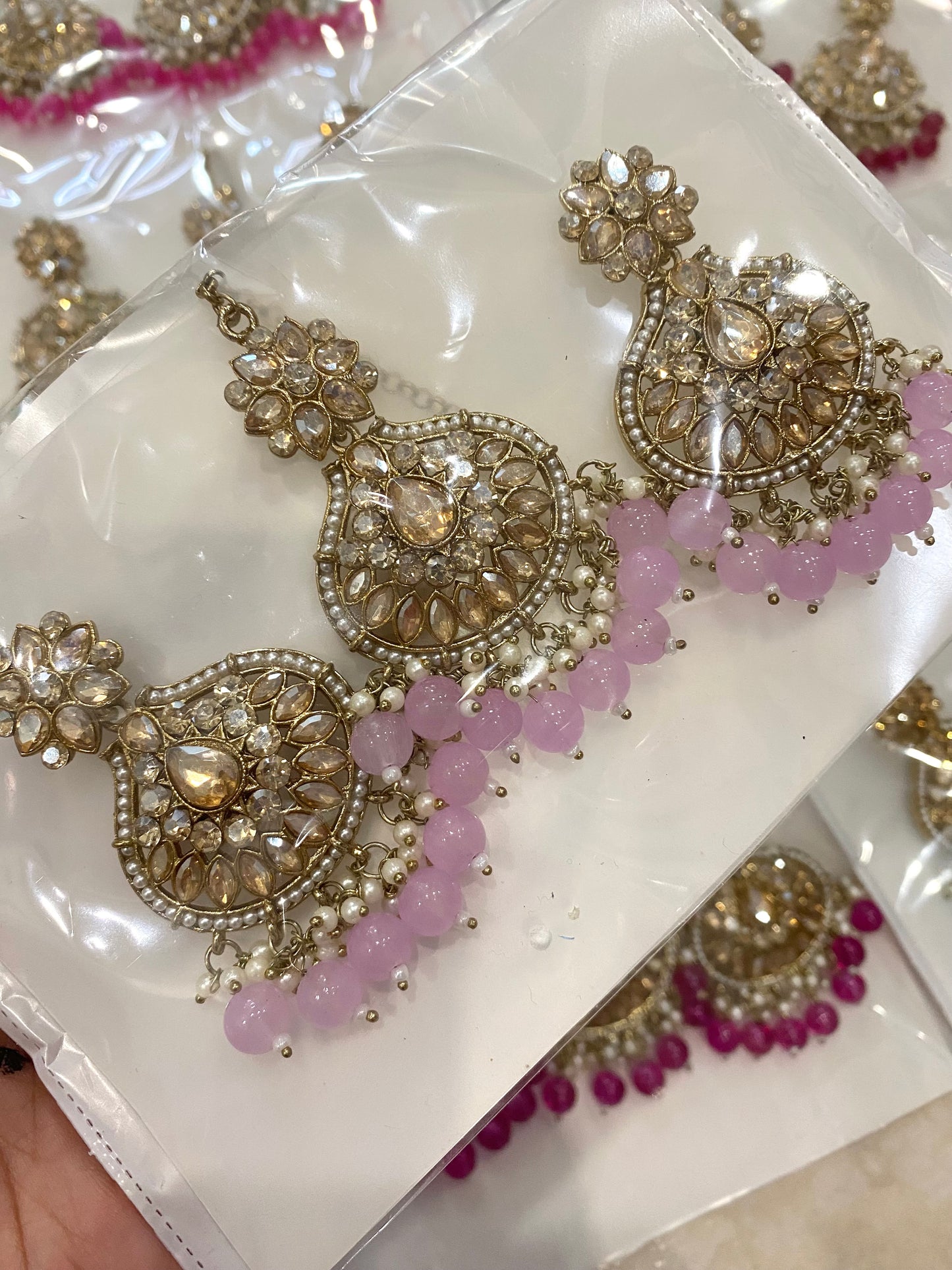Polki Earrings and tikka set