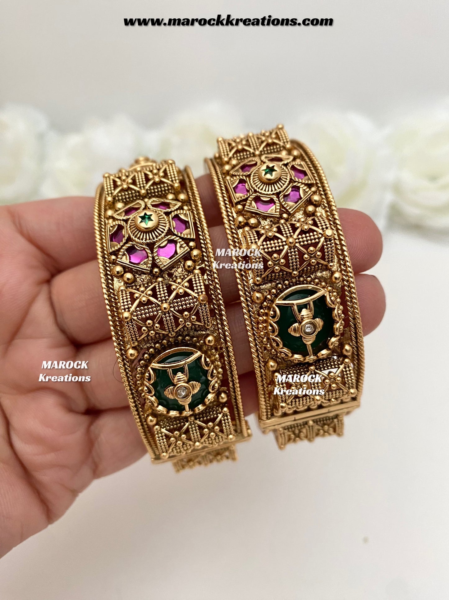 Shikha Premium Quality Gold plated handcrafted Meenakari openable screw statement kade/bangles