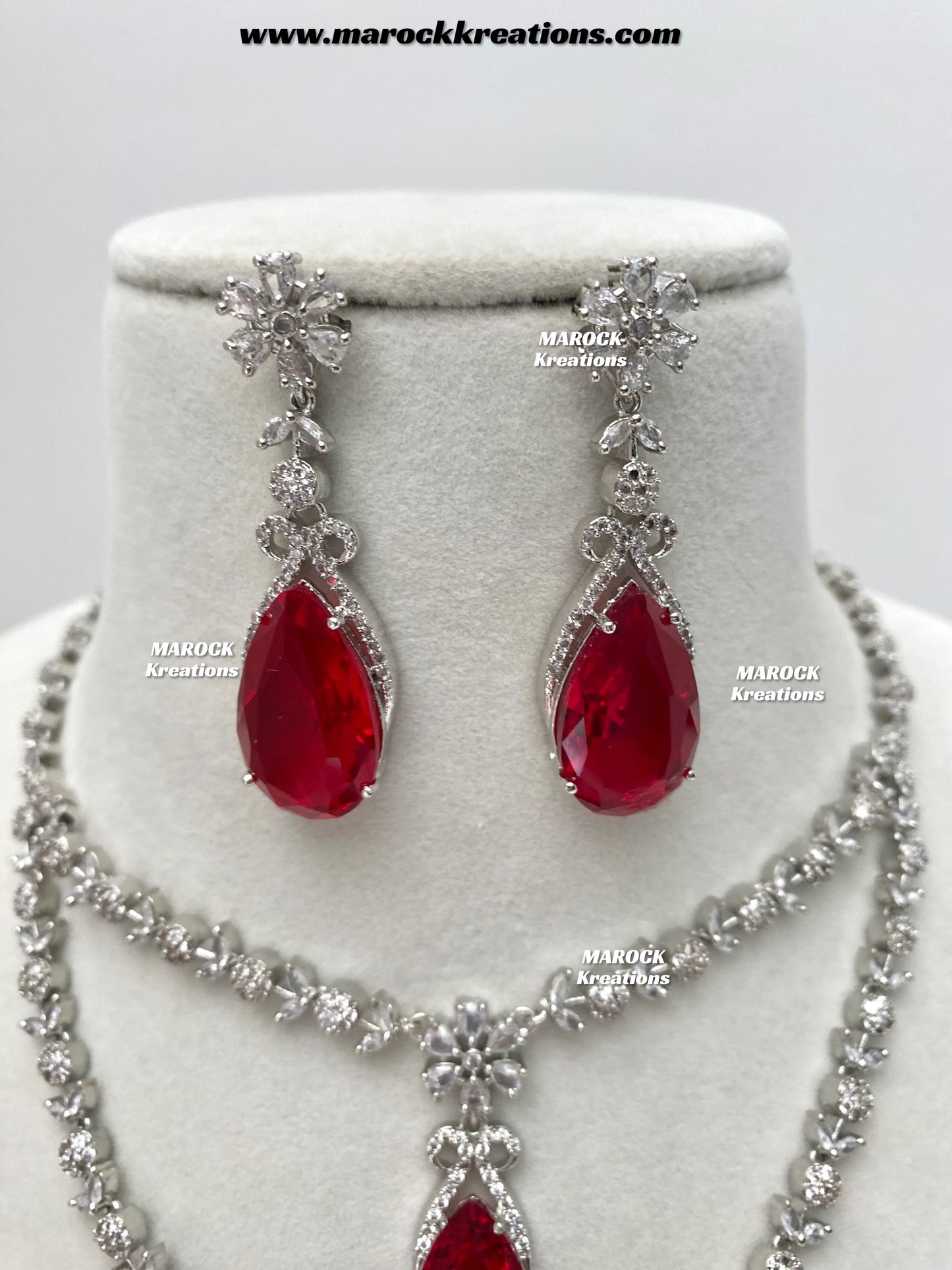 Lauren Silver American Diamond Necklace set