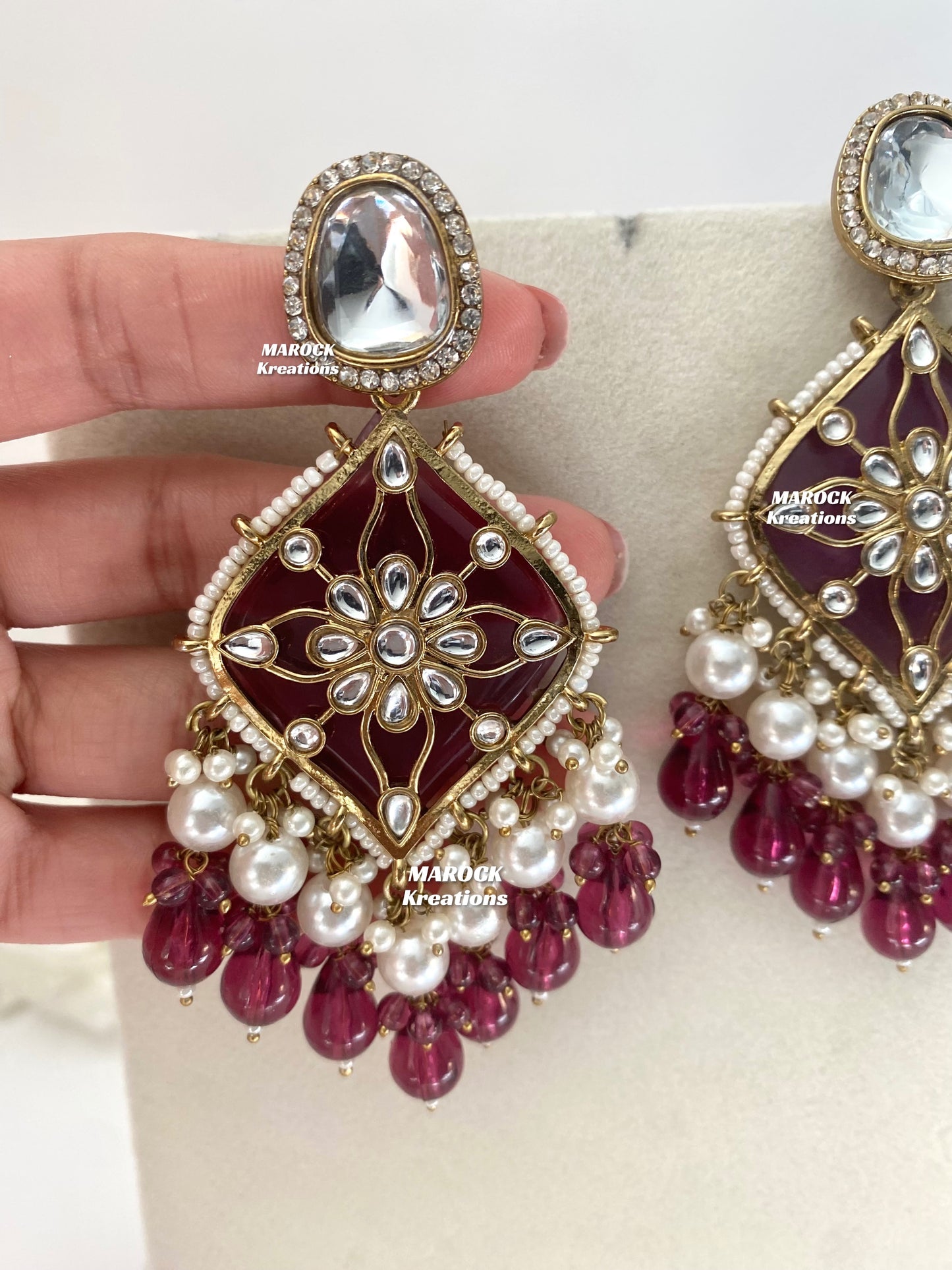 Rosie Kundan Statement Earrings