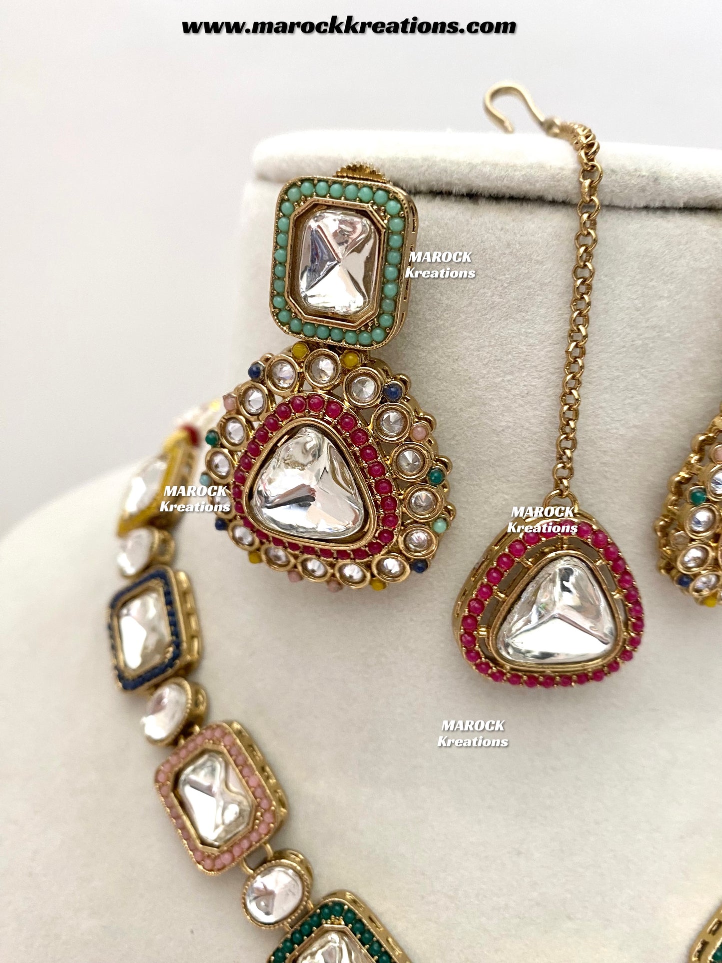 Anum Premium Quality Kundan statement necklace set