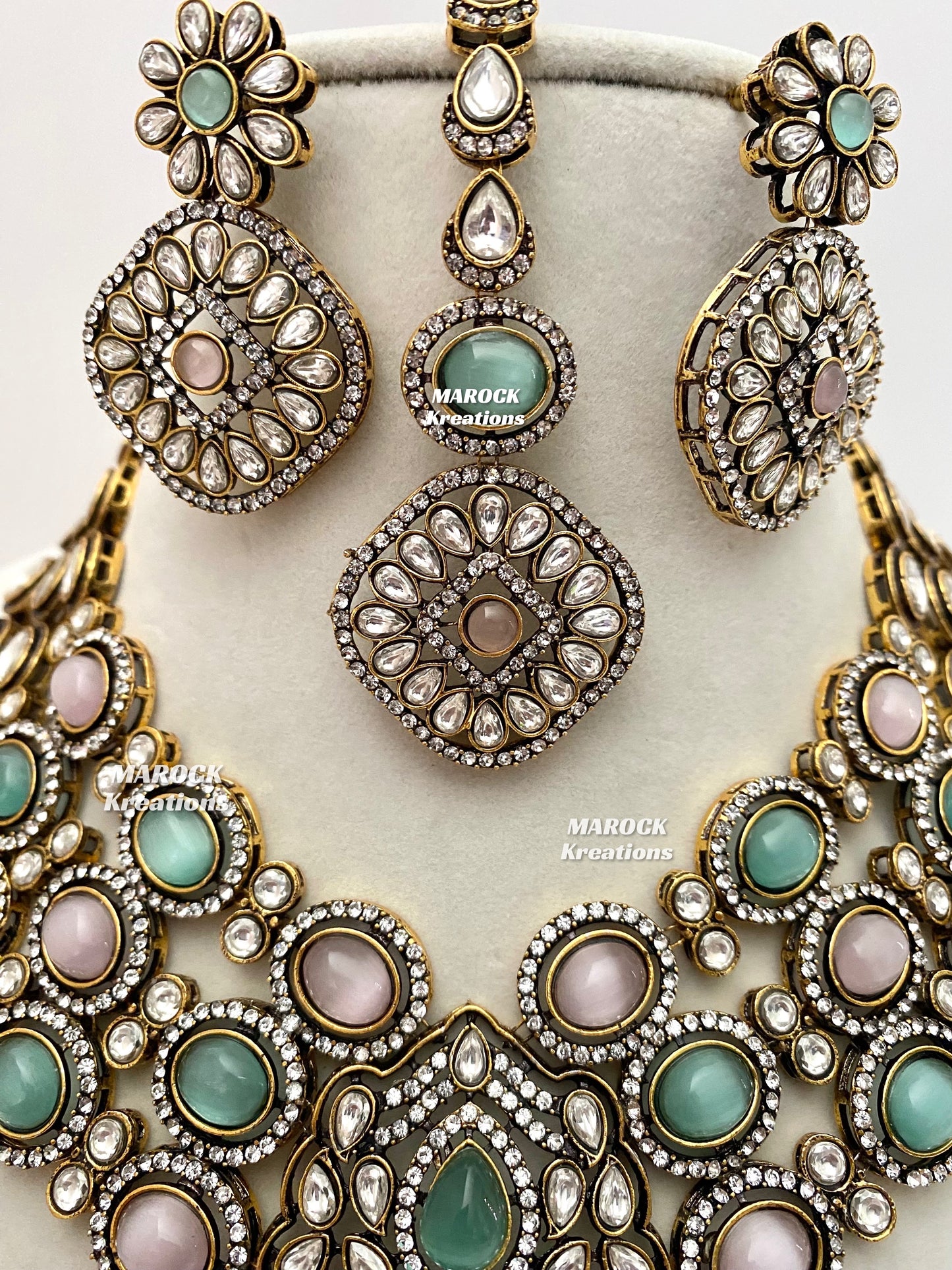 Jessie Tyani inspired Victorian Kundan Statement Necklace set