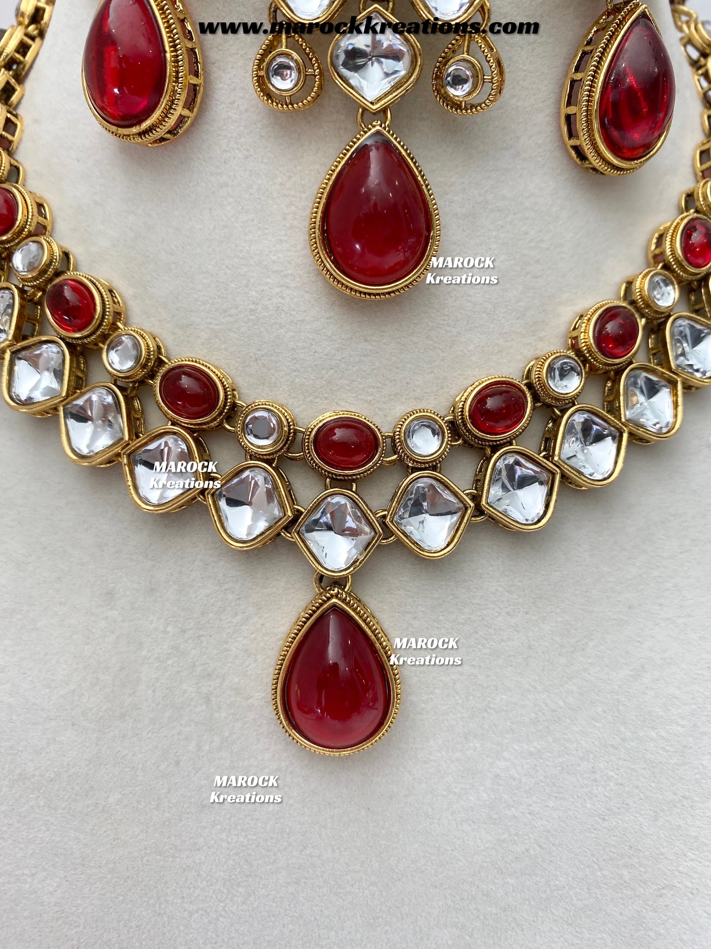 Romana Premium Quality Kundan Statement Necklace set