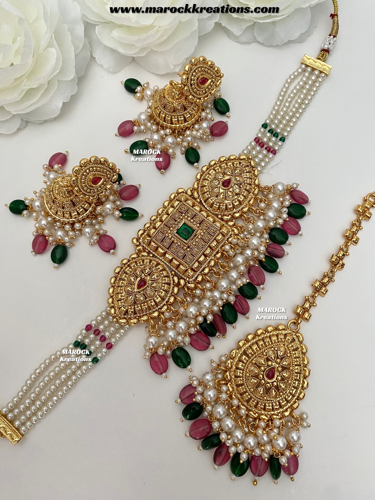 Asna Premium Quality Gold Plated statement choker set