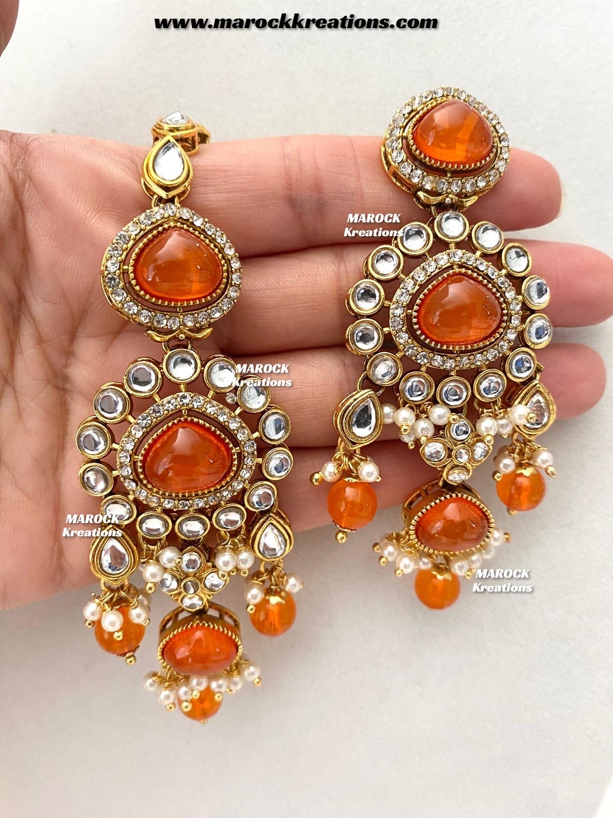 Harsha Premium Quality Kundan and Monalisa stone Statement Necklace set
