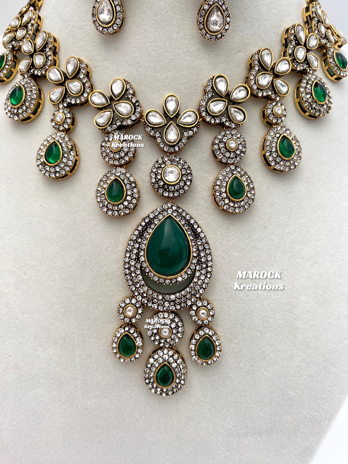 Sanjna Victorian Kundan Statement Necklace set