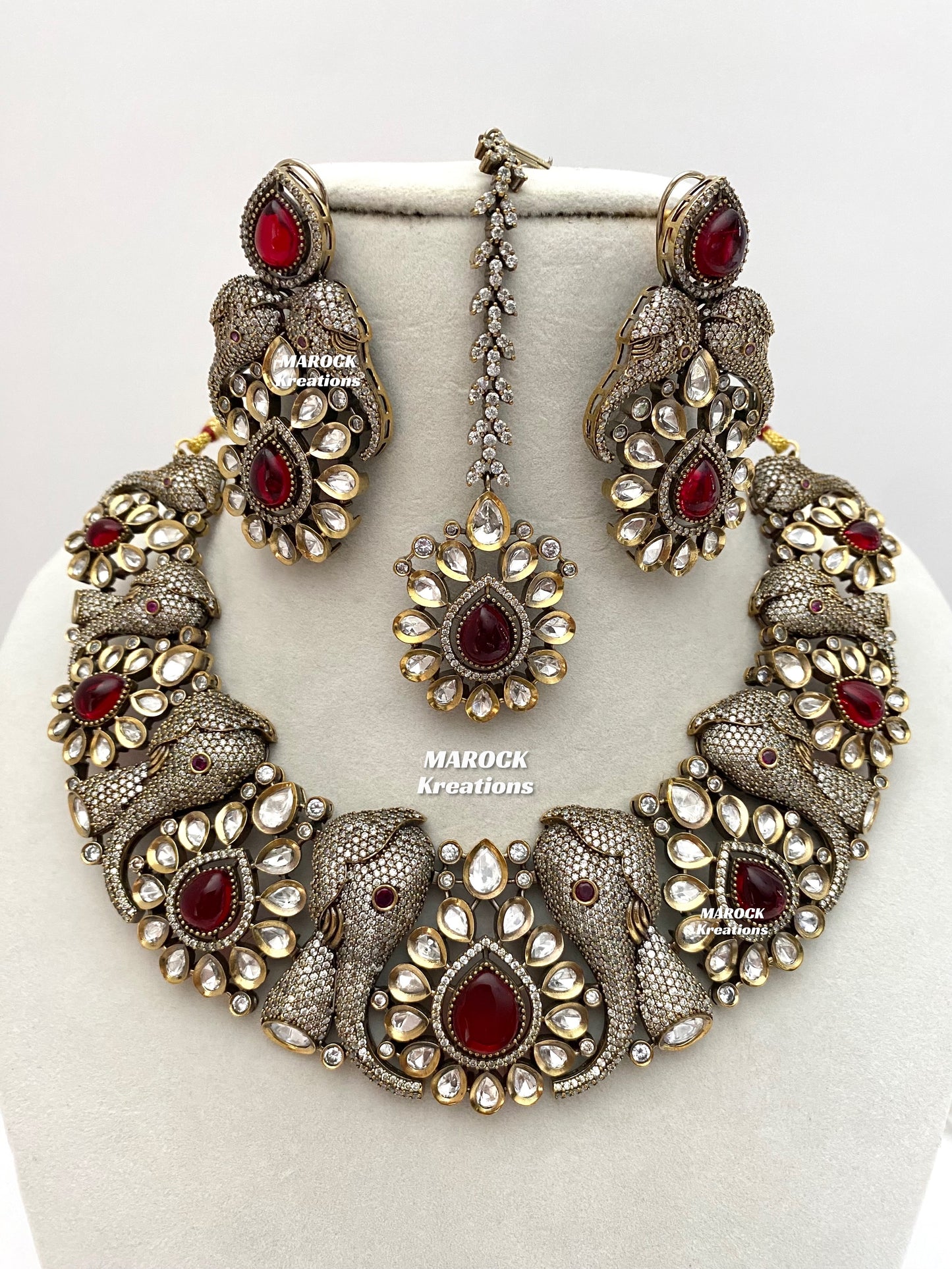 Aarohi Sabyasachi inspired Premium Quality Moissanite Kundan Statement Necklace set