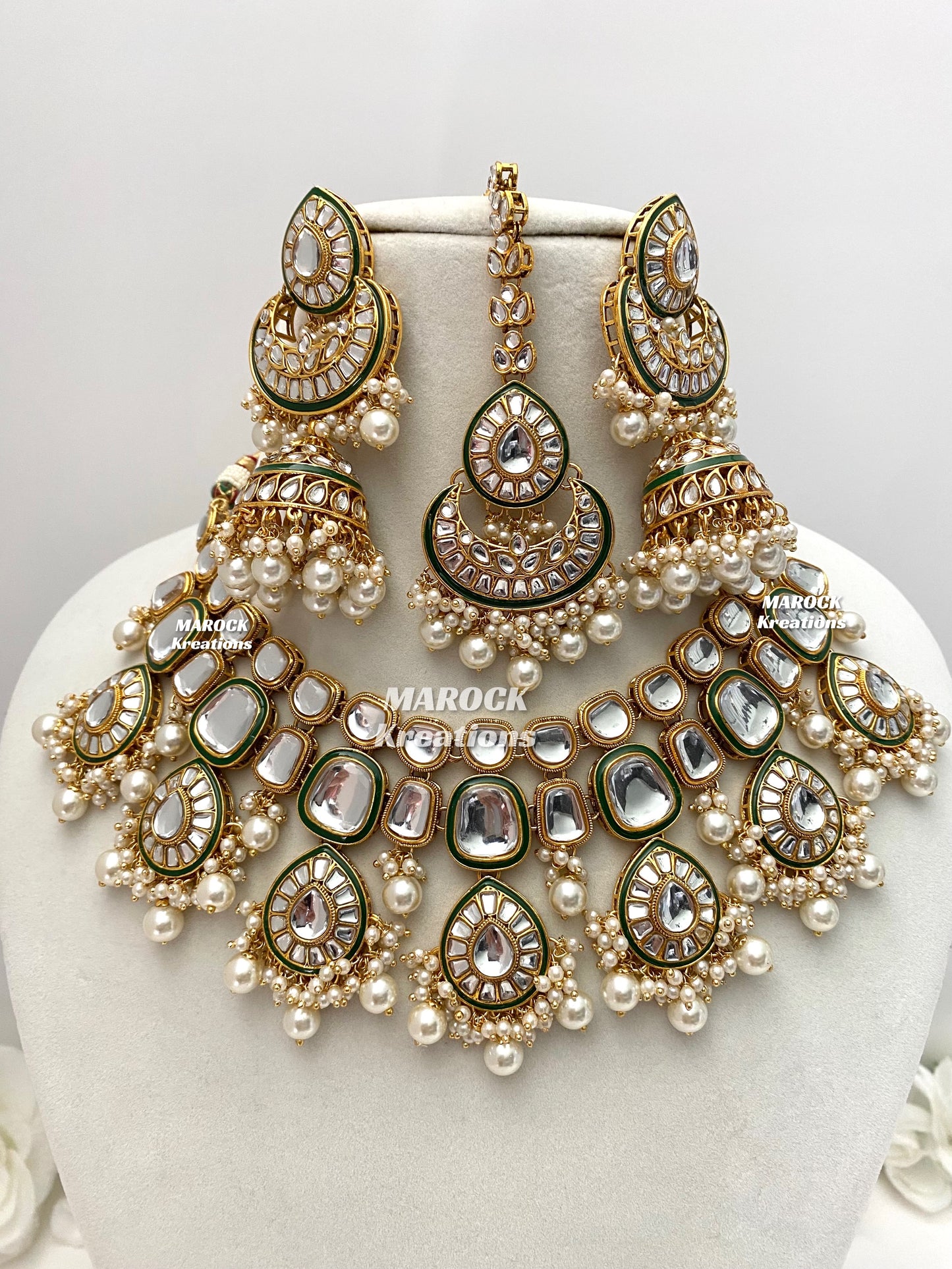 Namita Premium quality Kundan Statement Necklace set/Bridal set