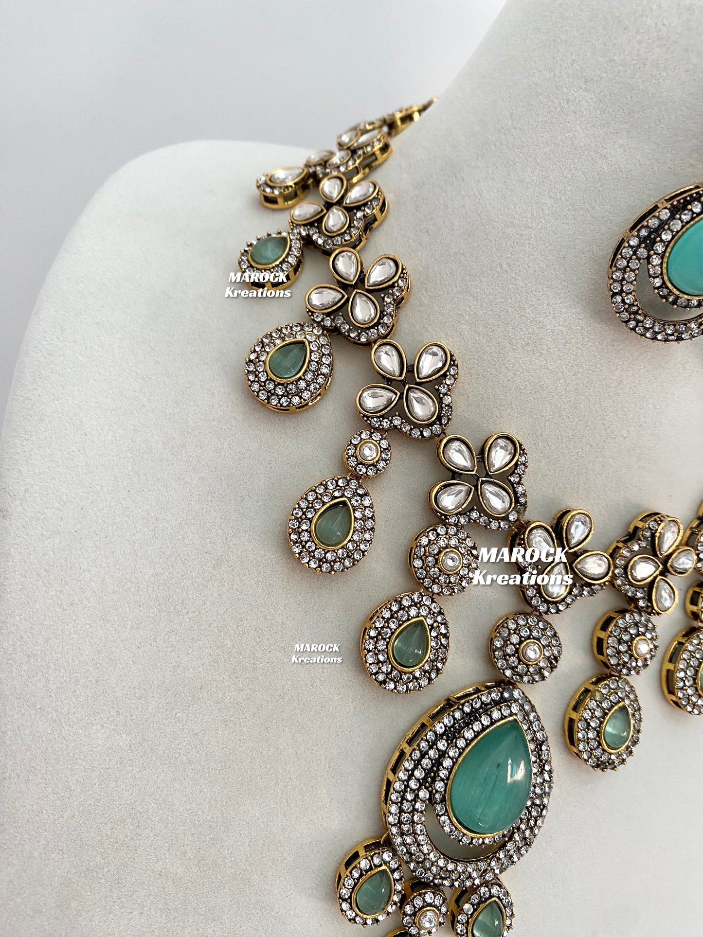 Sanjna Victorian Kundan Statement Necklace set