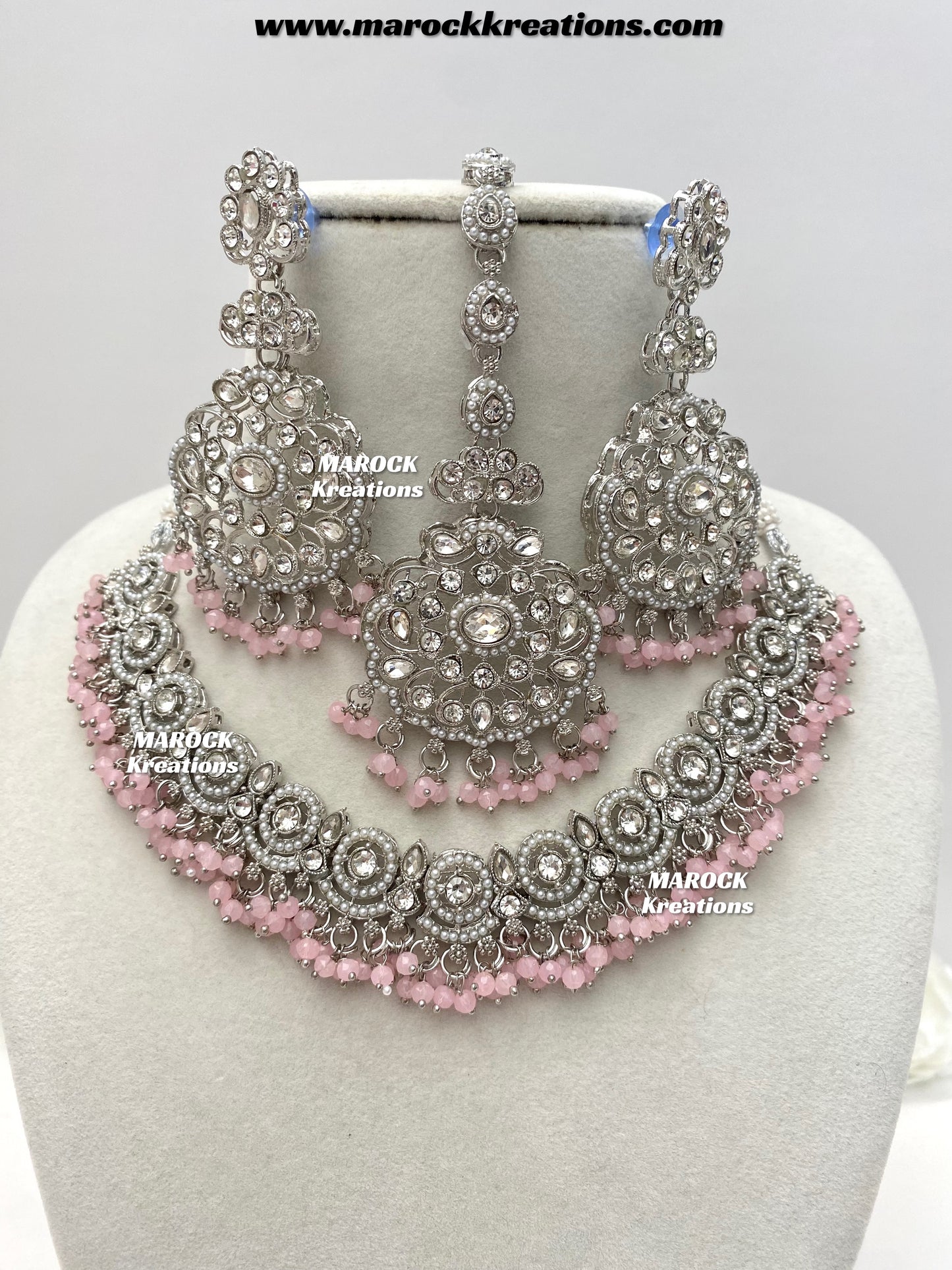 Silver Stone Necklace set