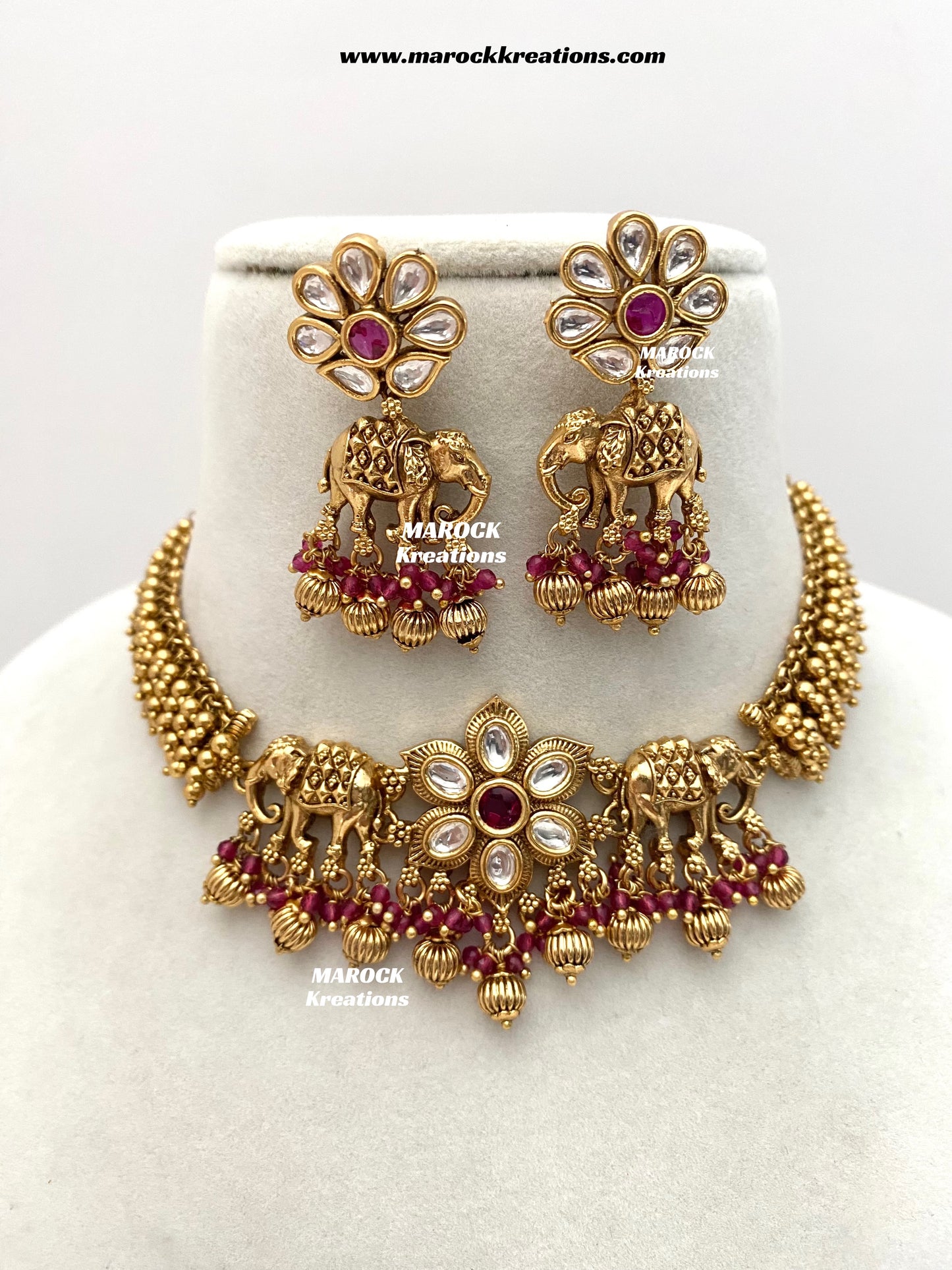 Rashmika Premium Quality exclusive Gold Plated Meenakari Rajwadi choker set