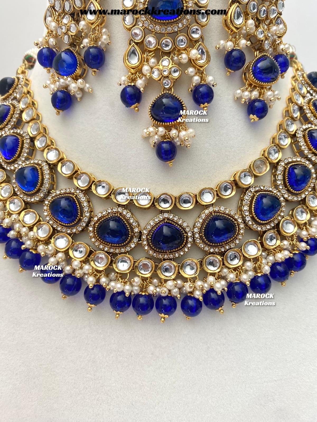 Harsha Premium Quality Kundan and Monalisa stone Statement Necklace set