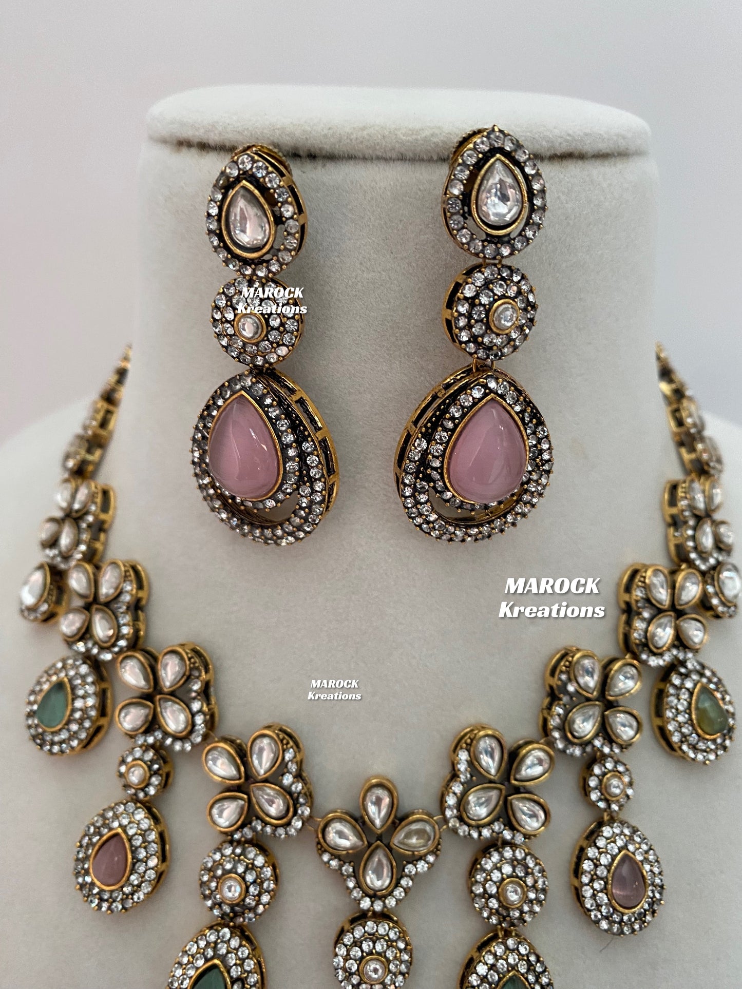 Sanjna Victorian Kundan Statement Necklace set